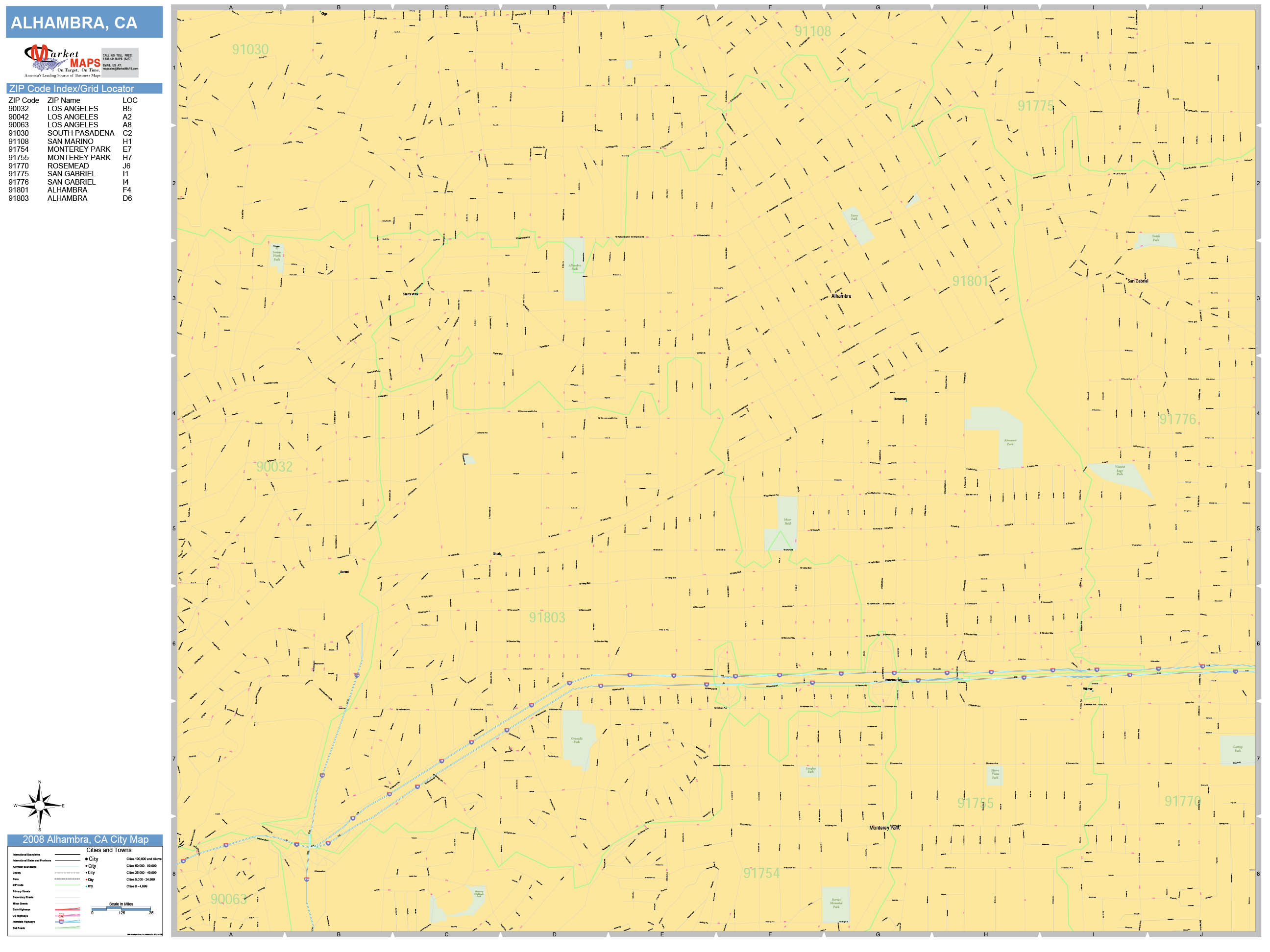 Alhambra California Map