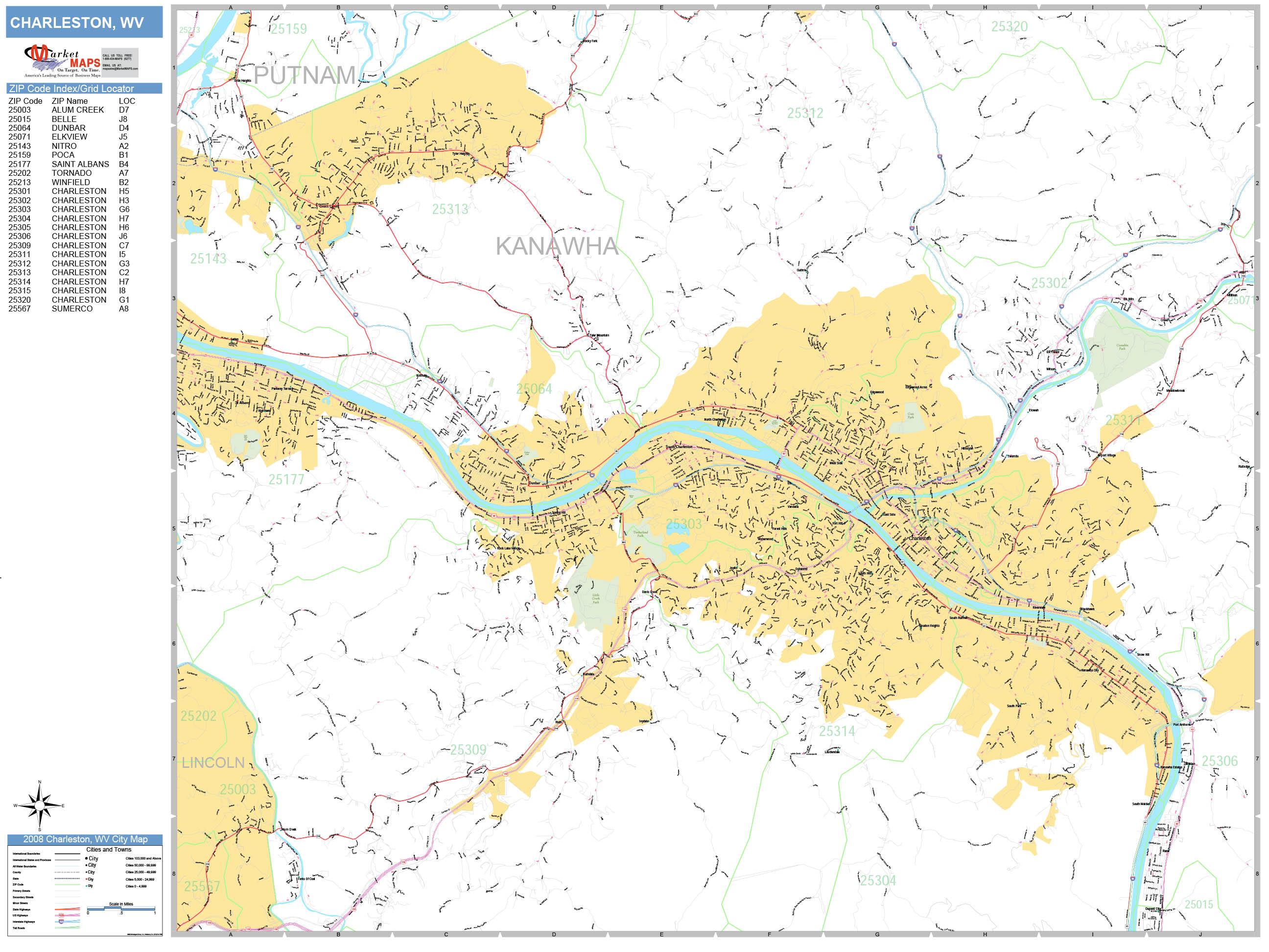 Zip Code Map Charleston Wv Map of world