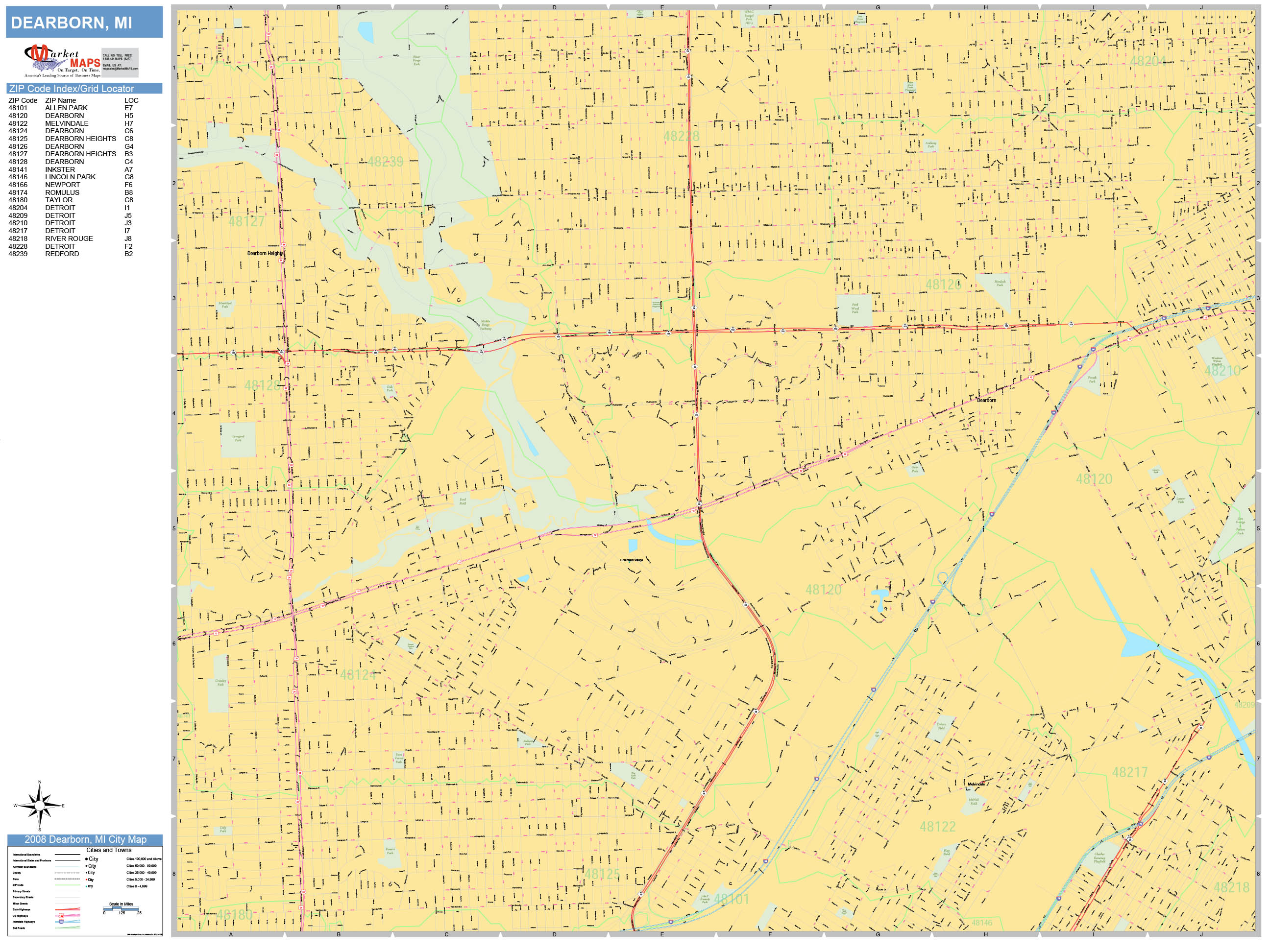 Dearborn Michigan Zip Code Map United States Map