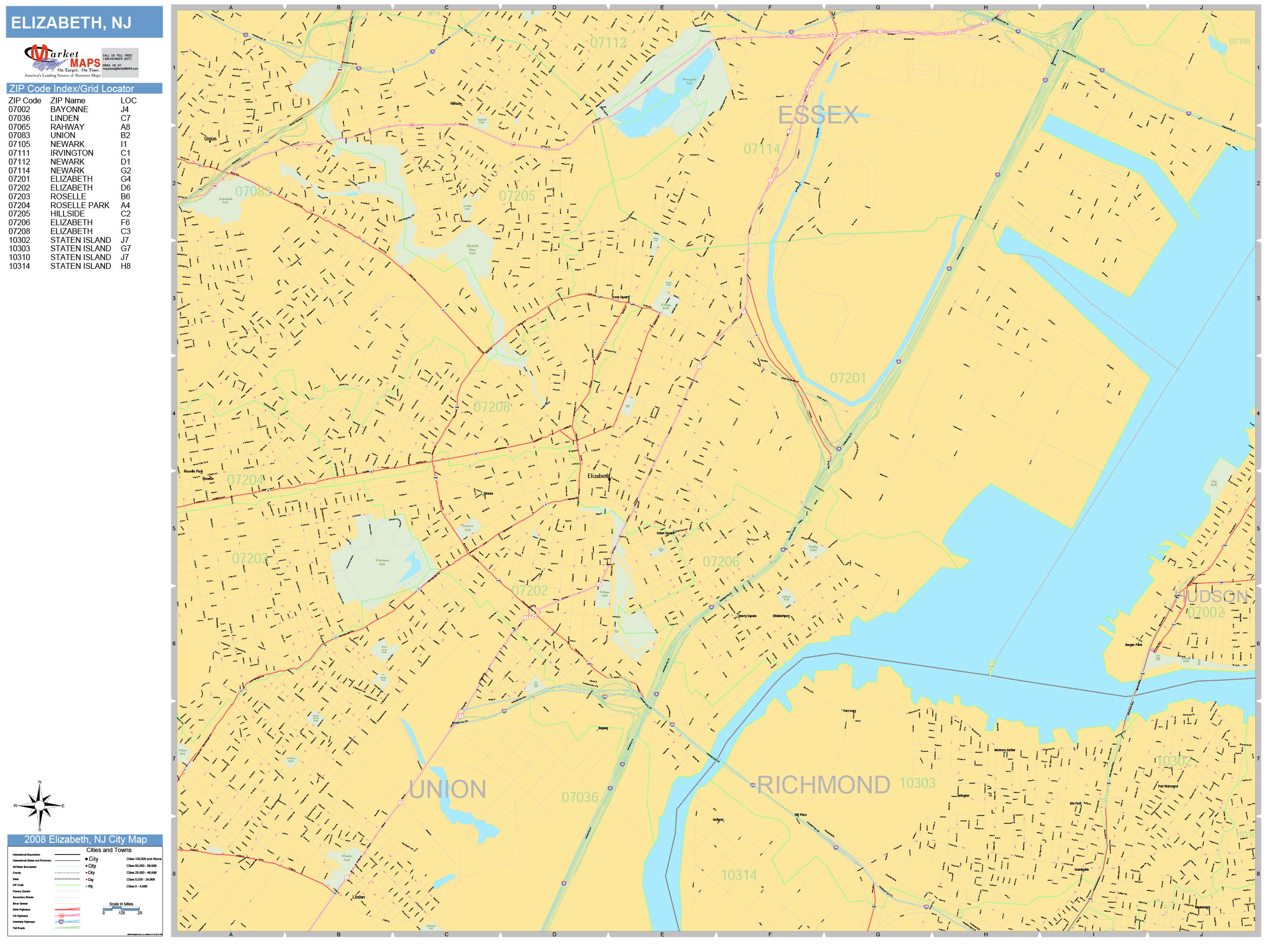 Elizabeth Nj Zip Code Map Map