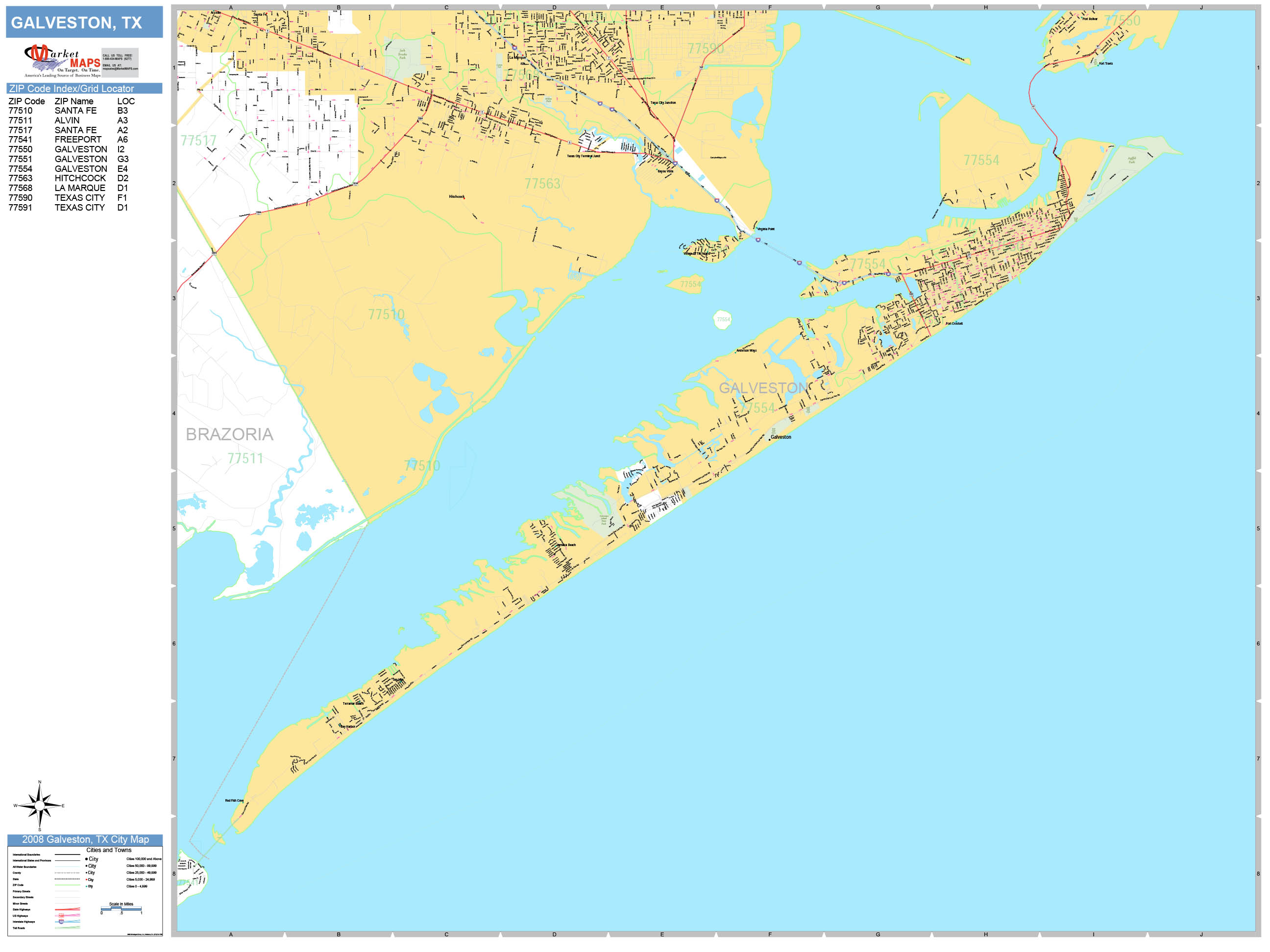 Galveston Texas Zip Code Map Map