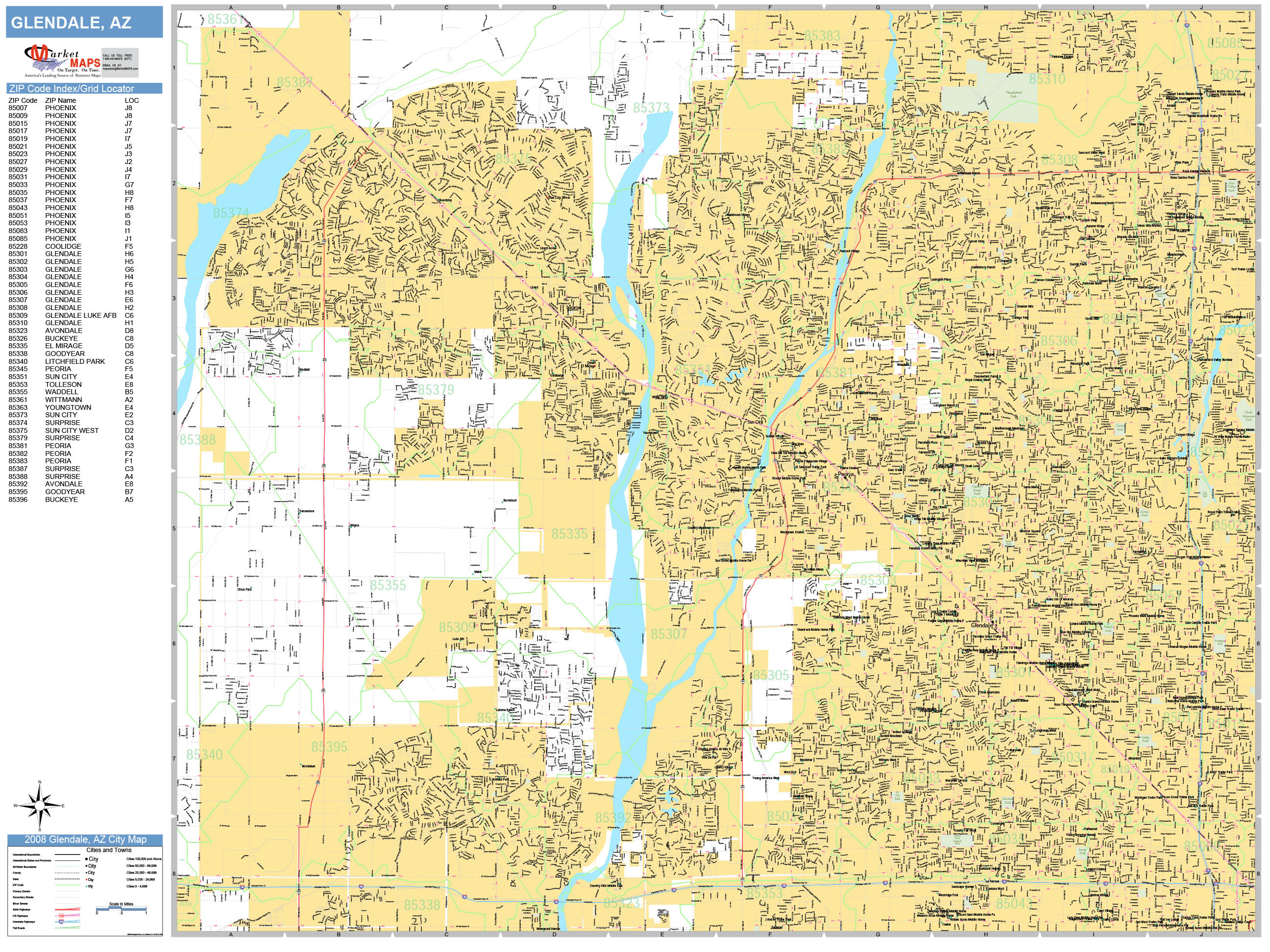 Glendale Arizona Wall Map Premium Style By Marketmaps vrogue.co