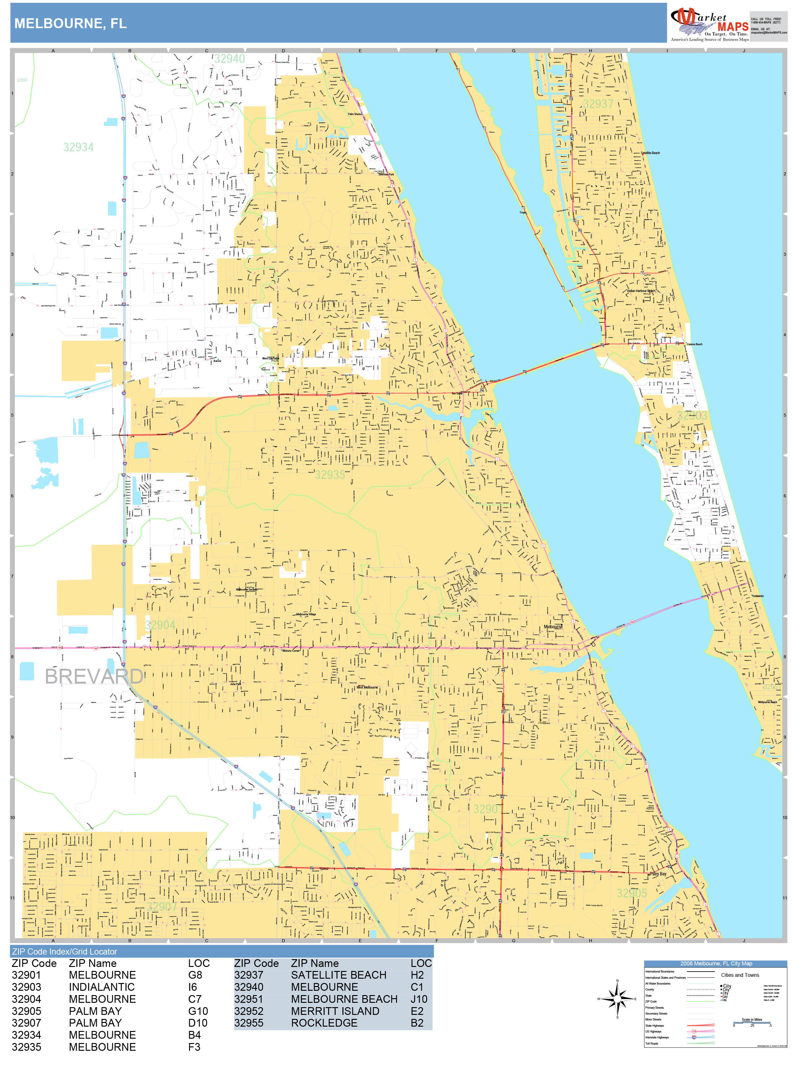 Melbourne Fl On Florida Map United - Melbourne FL