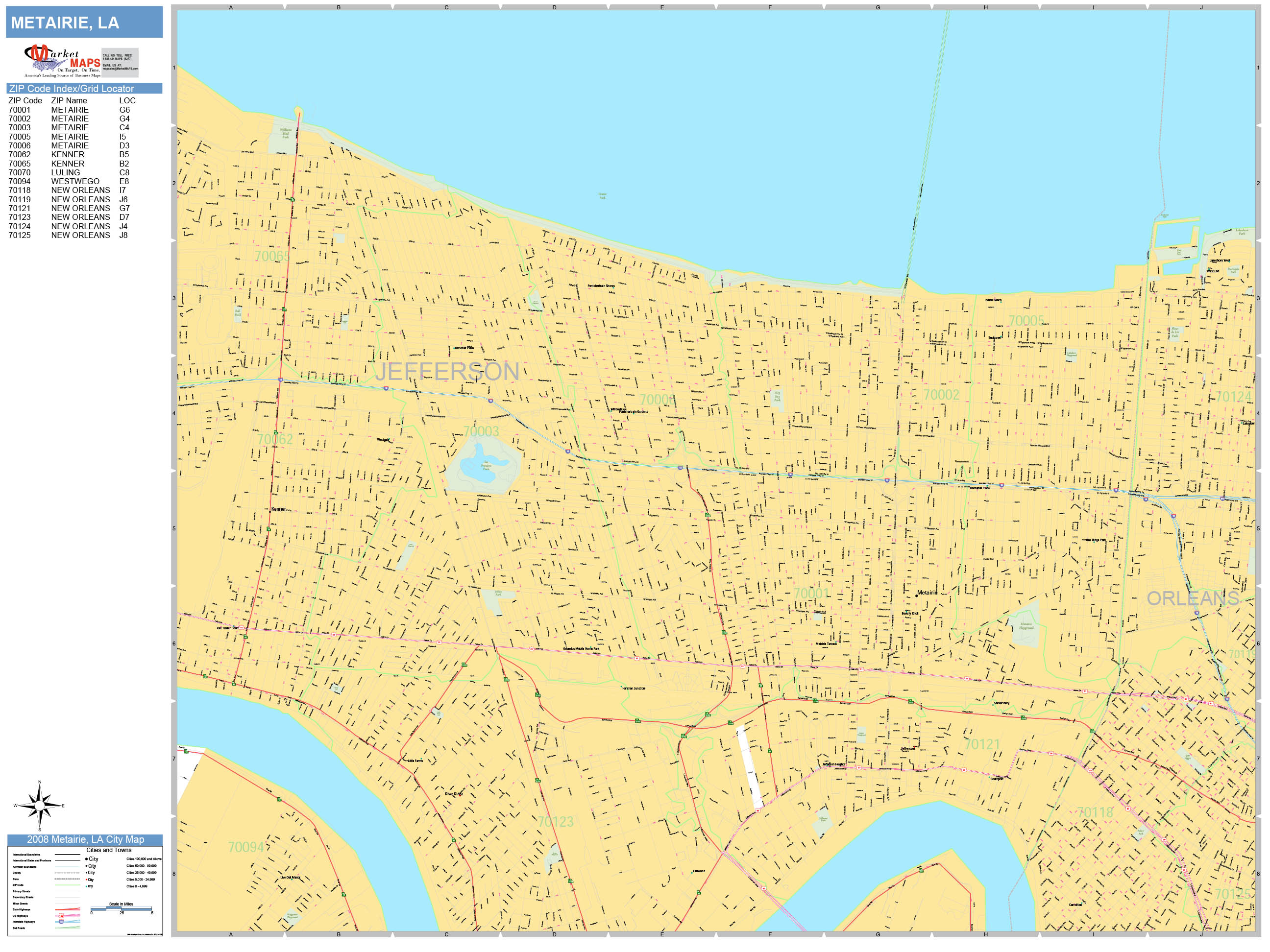 Kenner Metairie Zip Code Map United States Map