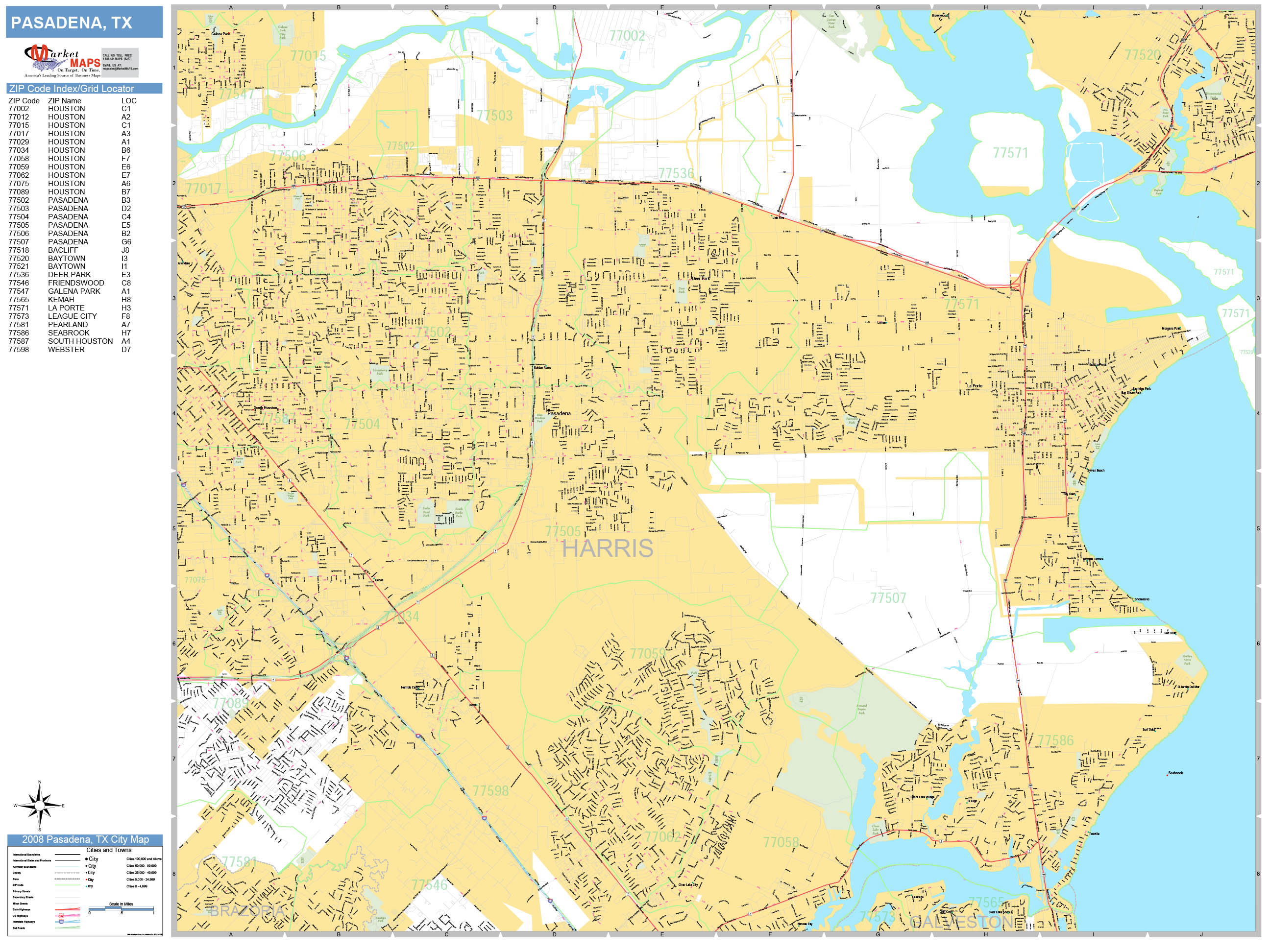 Pasadena Texas City Limits Map