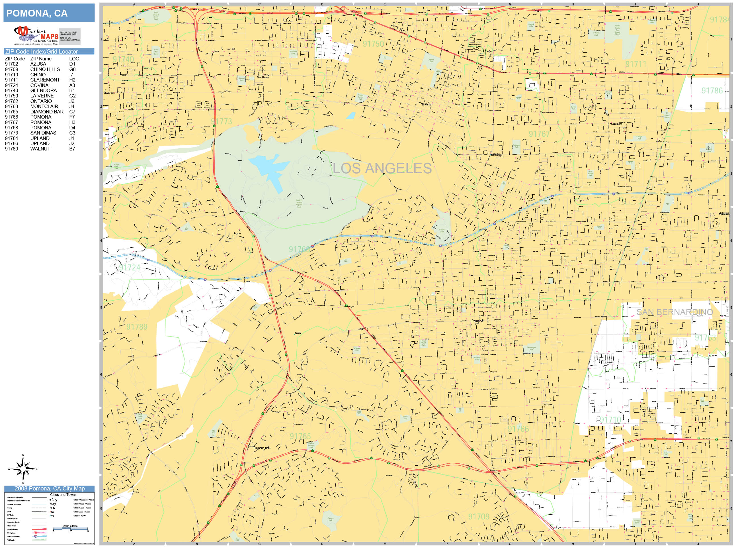 Pomona Ca Zip Code Map United States Map