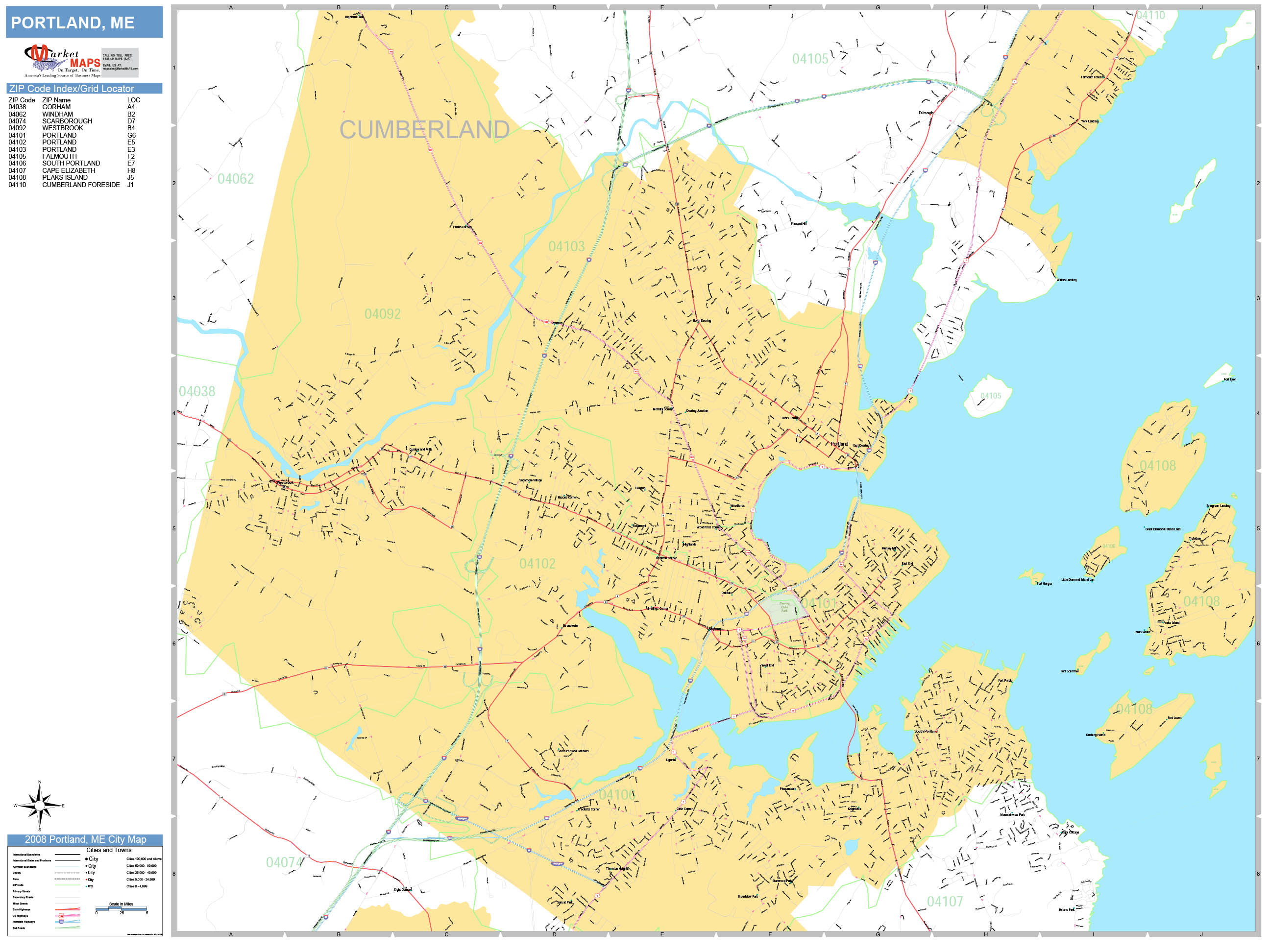 City Of Portland Maine Map United States Map