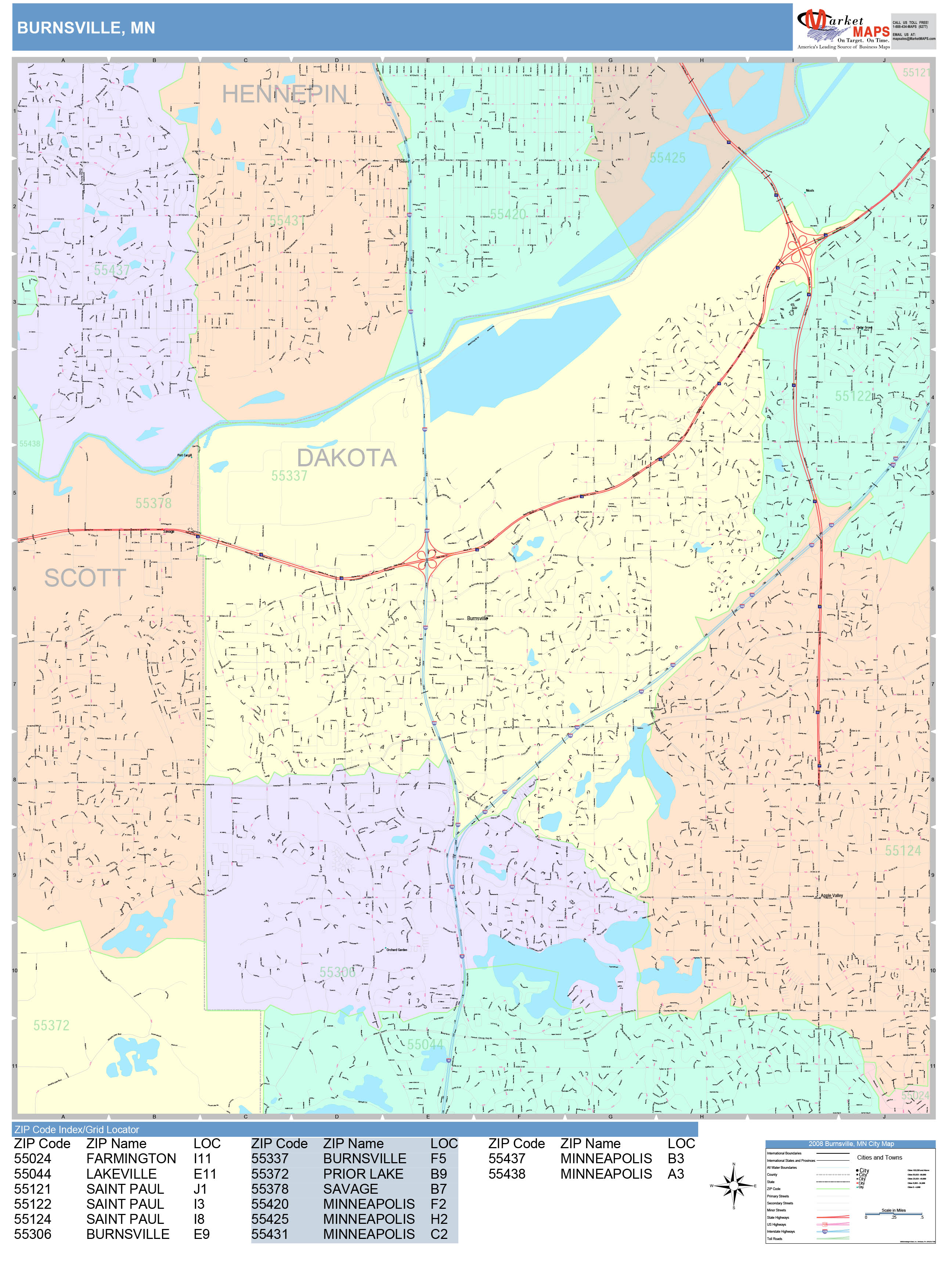 Rochester Mn Metro Area Wall Map Color Cast Style By Marketmaps