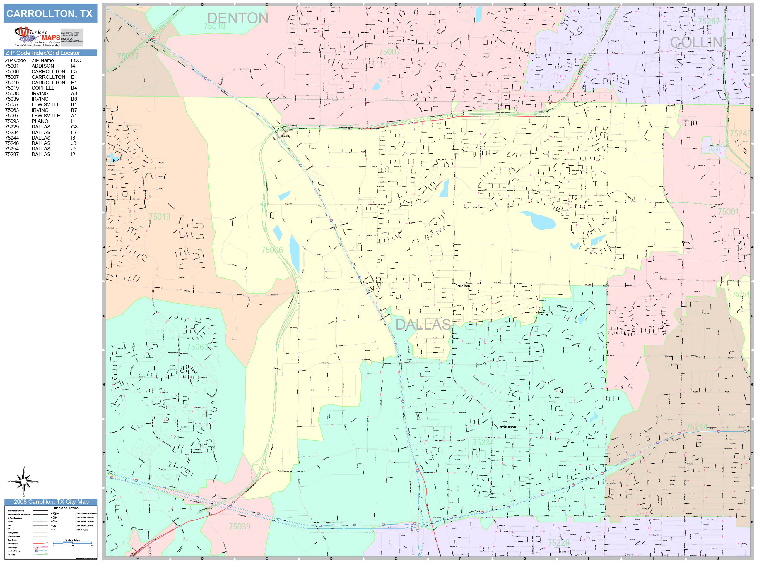 Carrollton Texas Zip Code Map United States Map