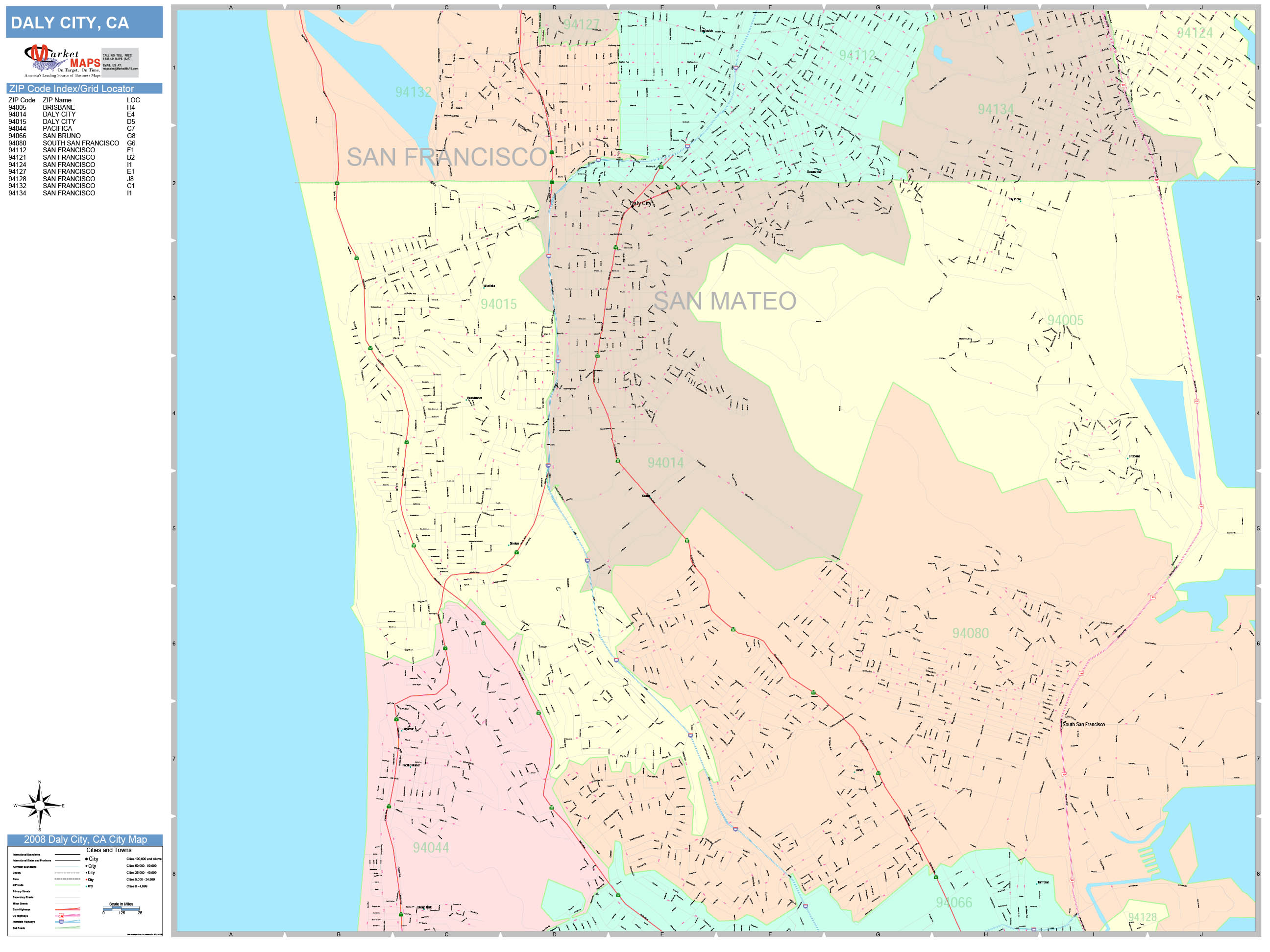 Daly City Zip Code Map United States Map