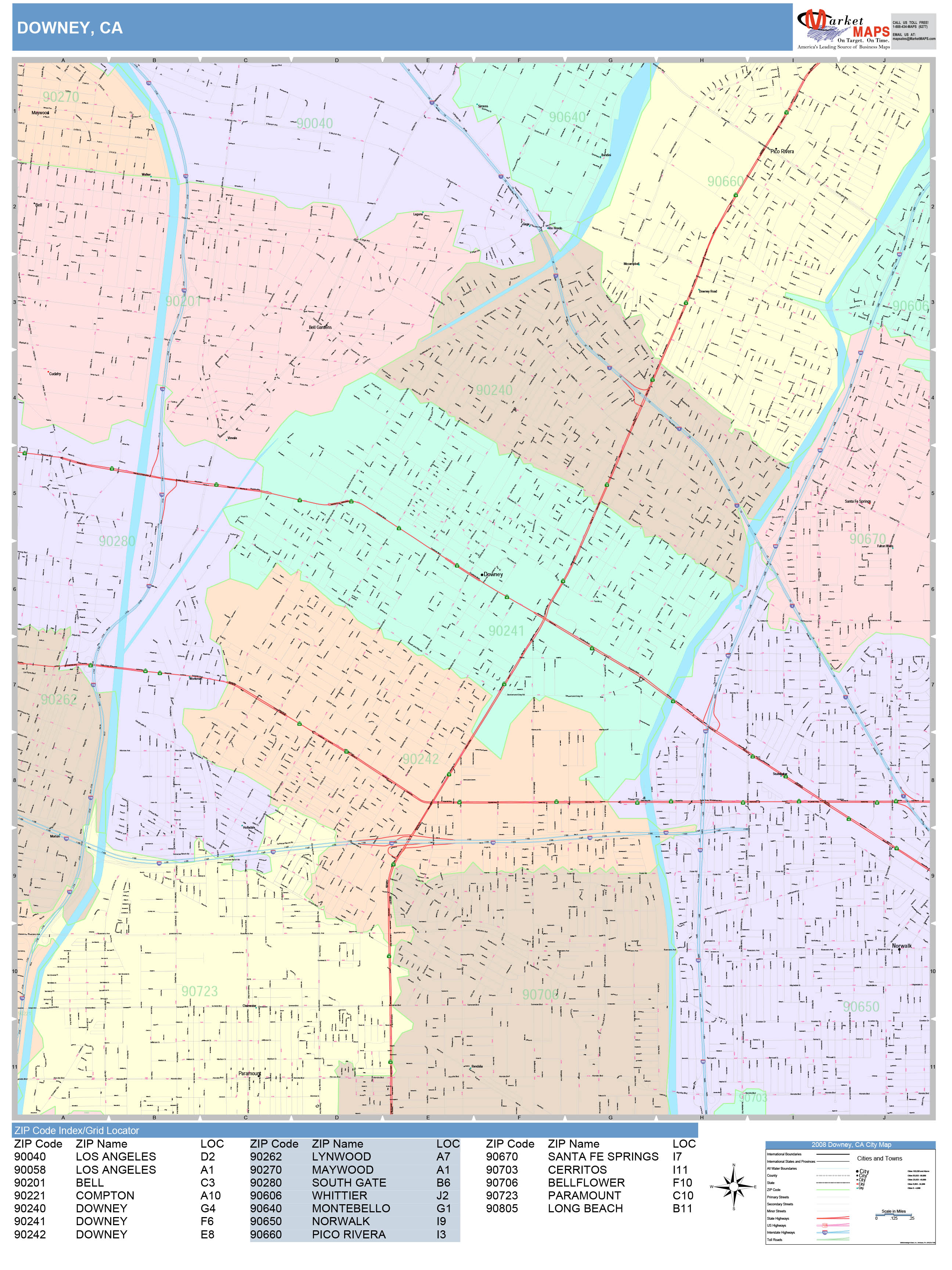 Zip Code Map For Downey Ca Map