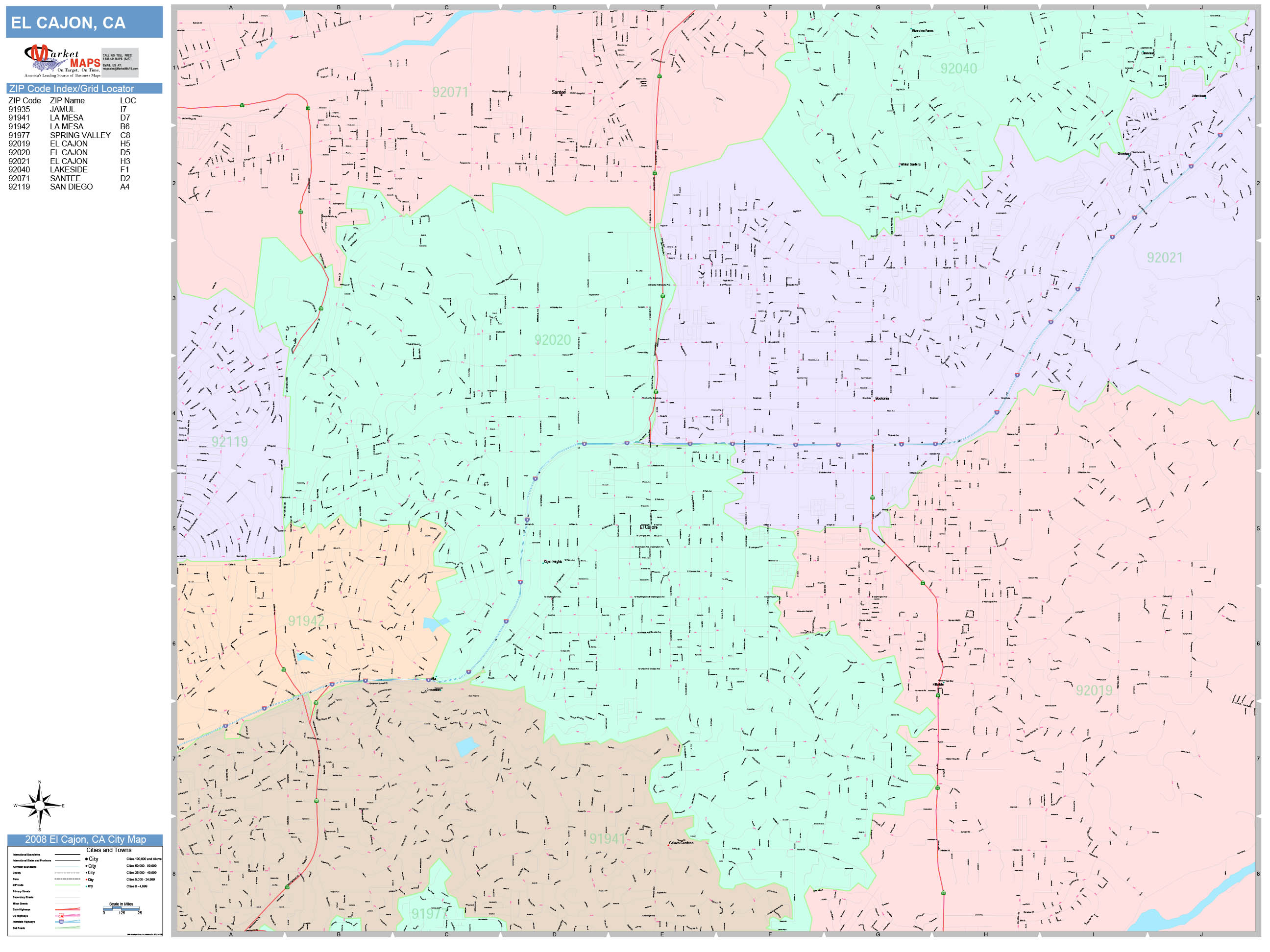El Cajon Zip Code Map United States Map