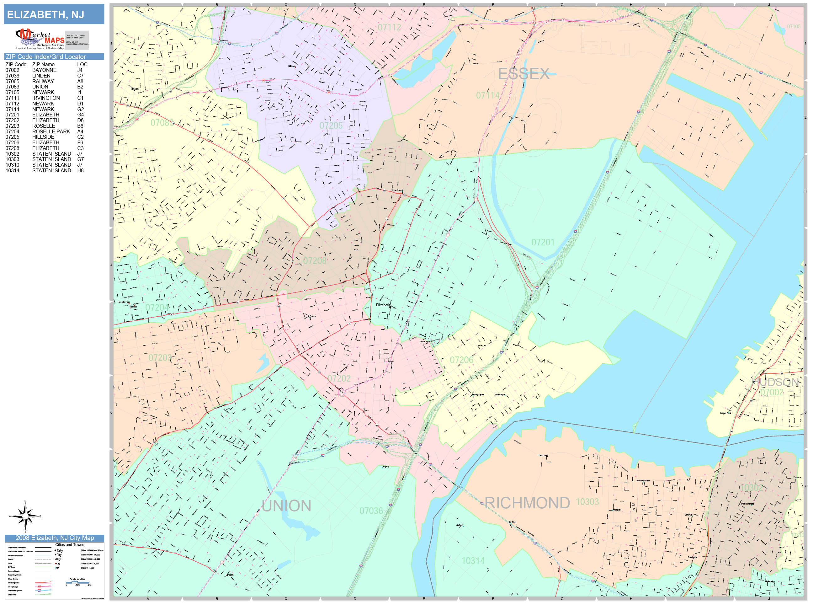 Elizabeth Nj Zip Code Map Map