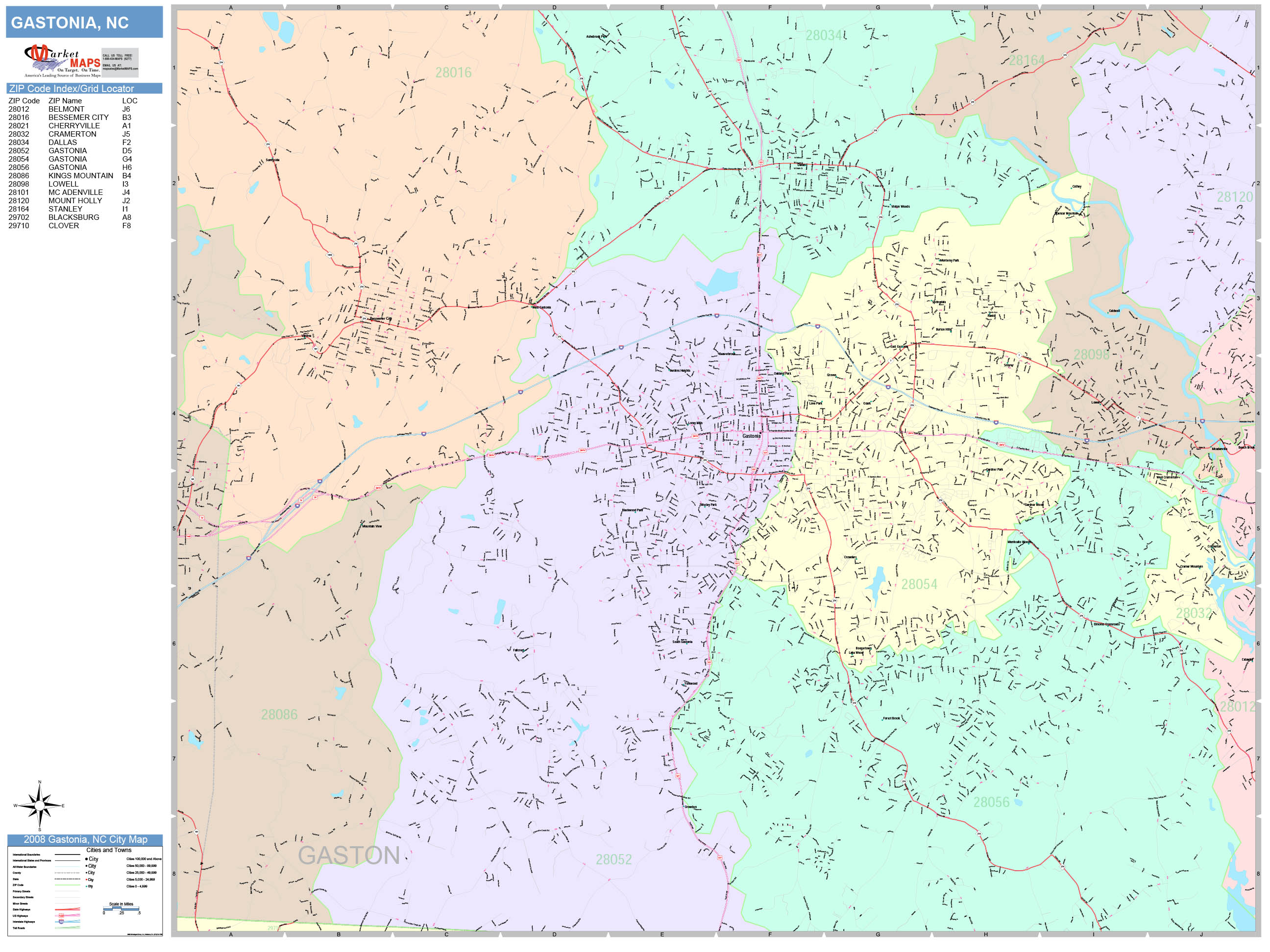Gastonia North Carolina Map