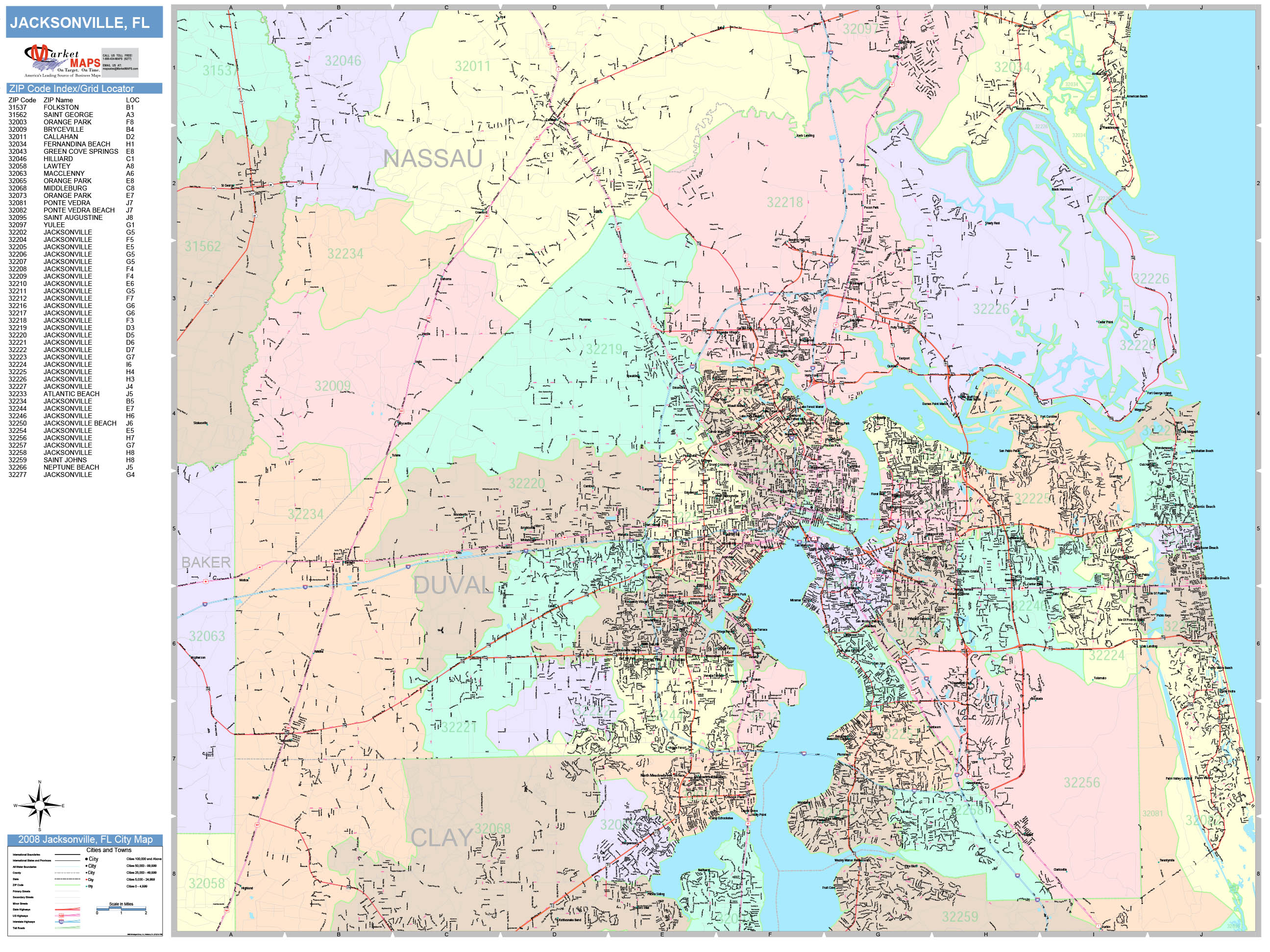 Jacksonville Zip Codes Map at Ellie Septimus blog