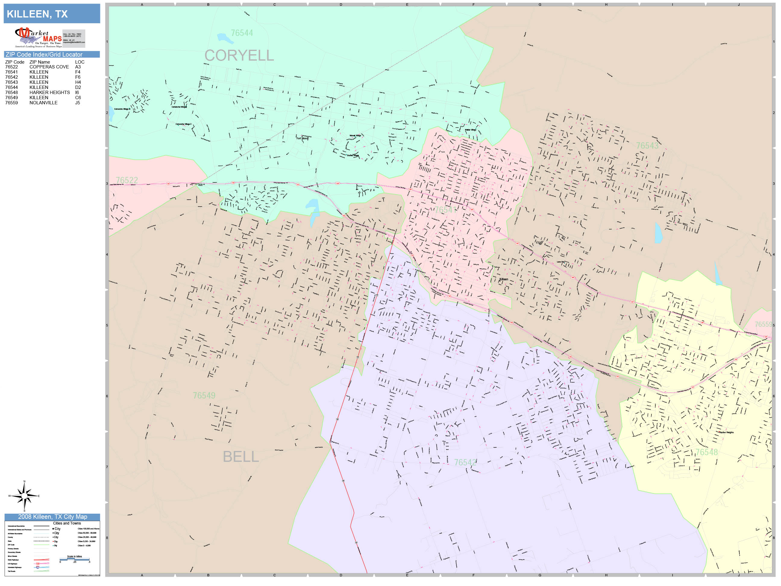 City Of Killeen Zip Code Map