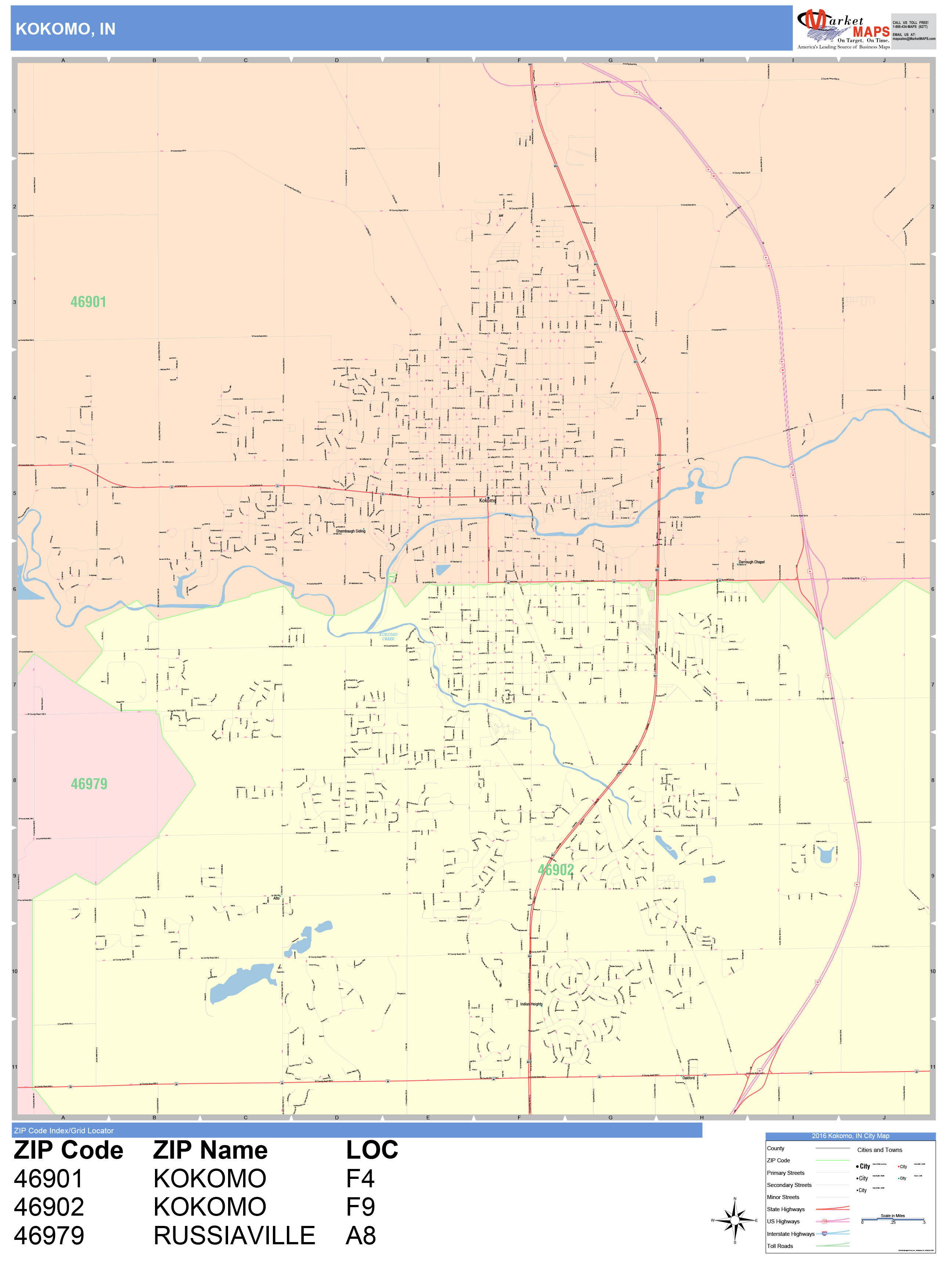 Zip Code Map Kokomo Indiana United States Map