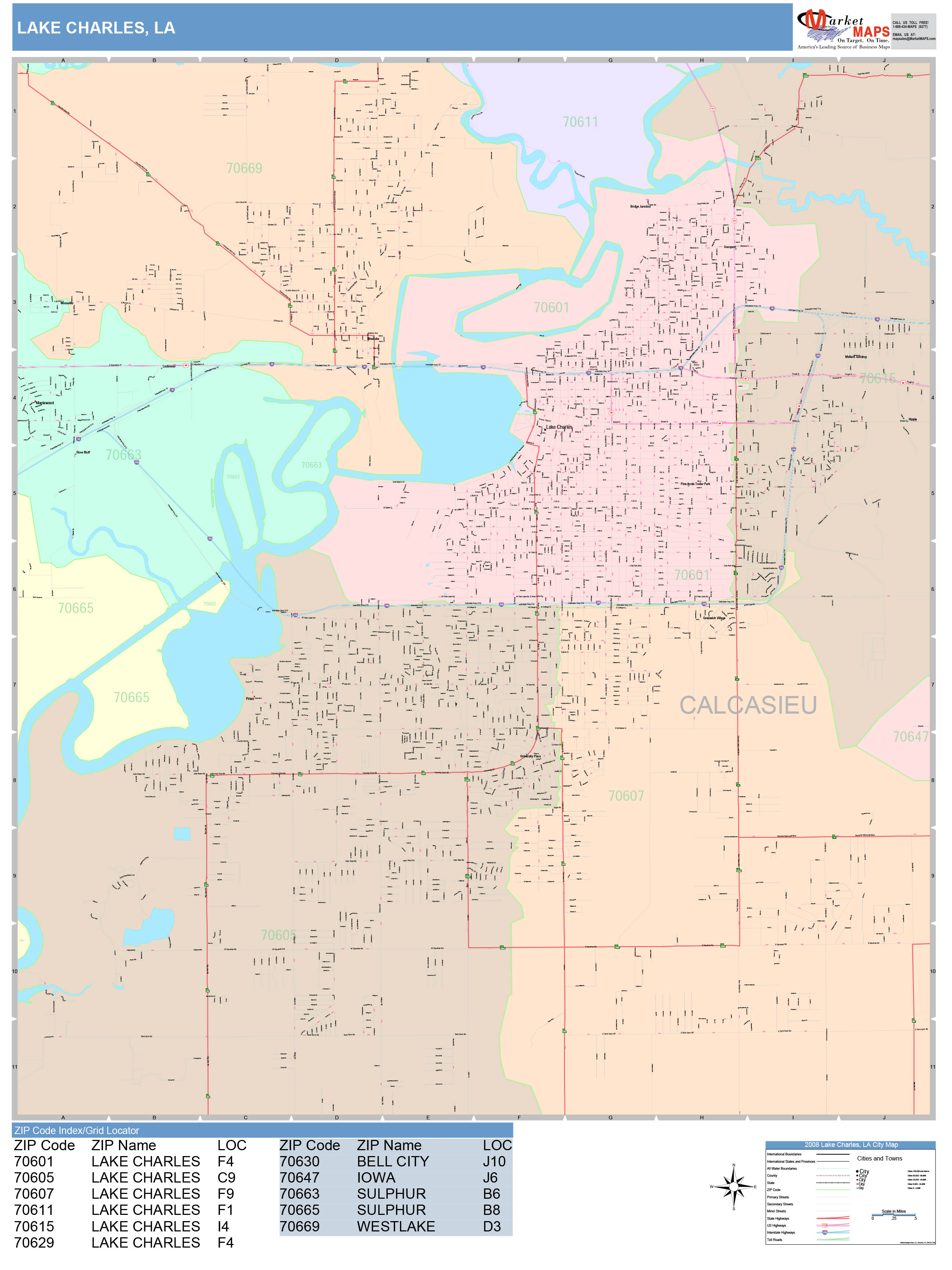 Lake Charles Louisiana Zip Code Map United States Map