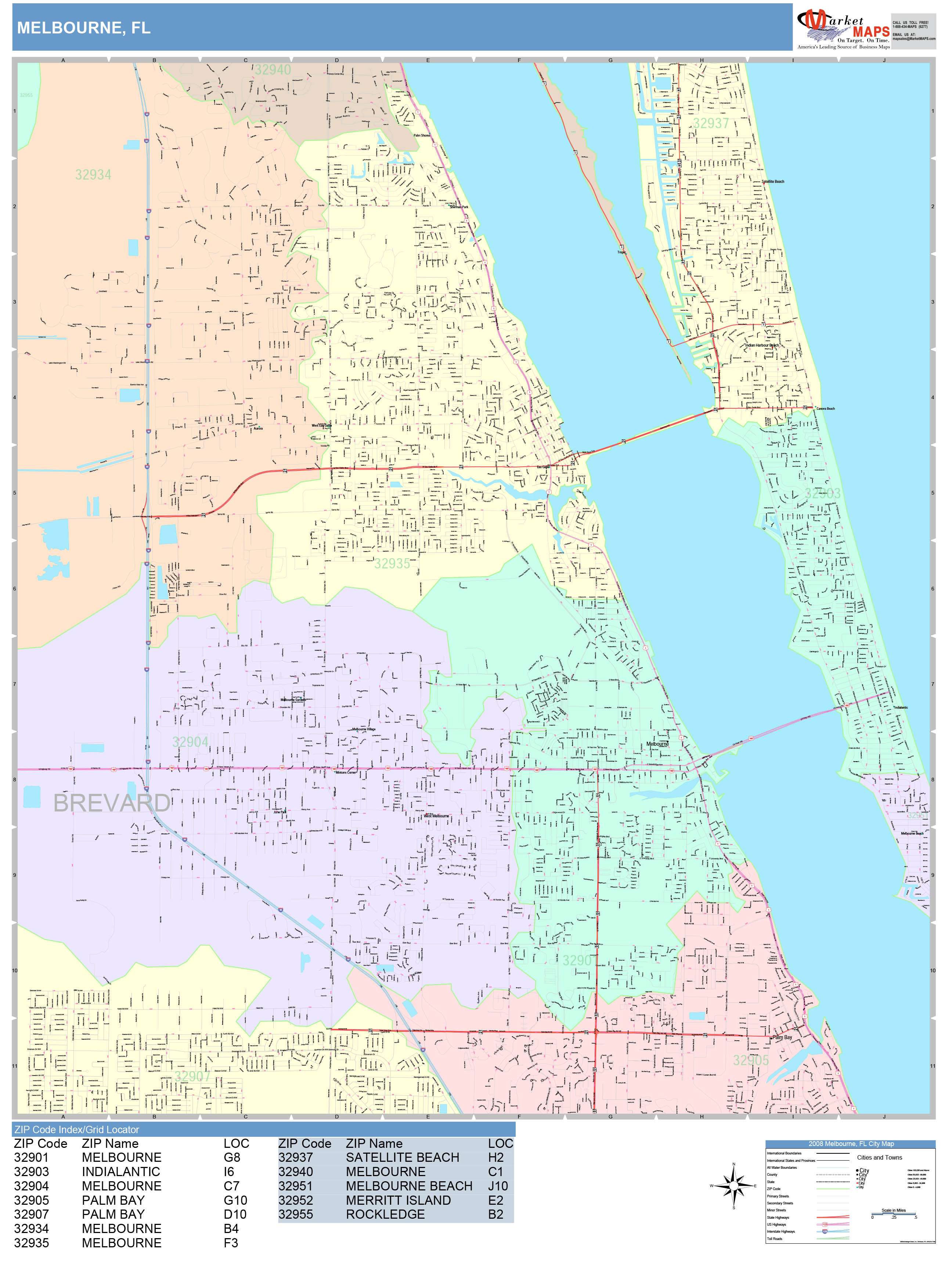 Melbourne Fl On Florida Map United - Melbourne FL