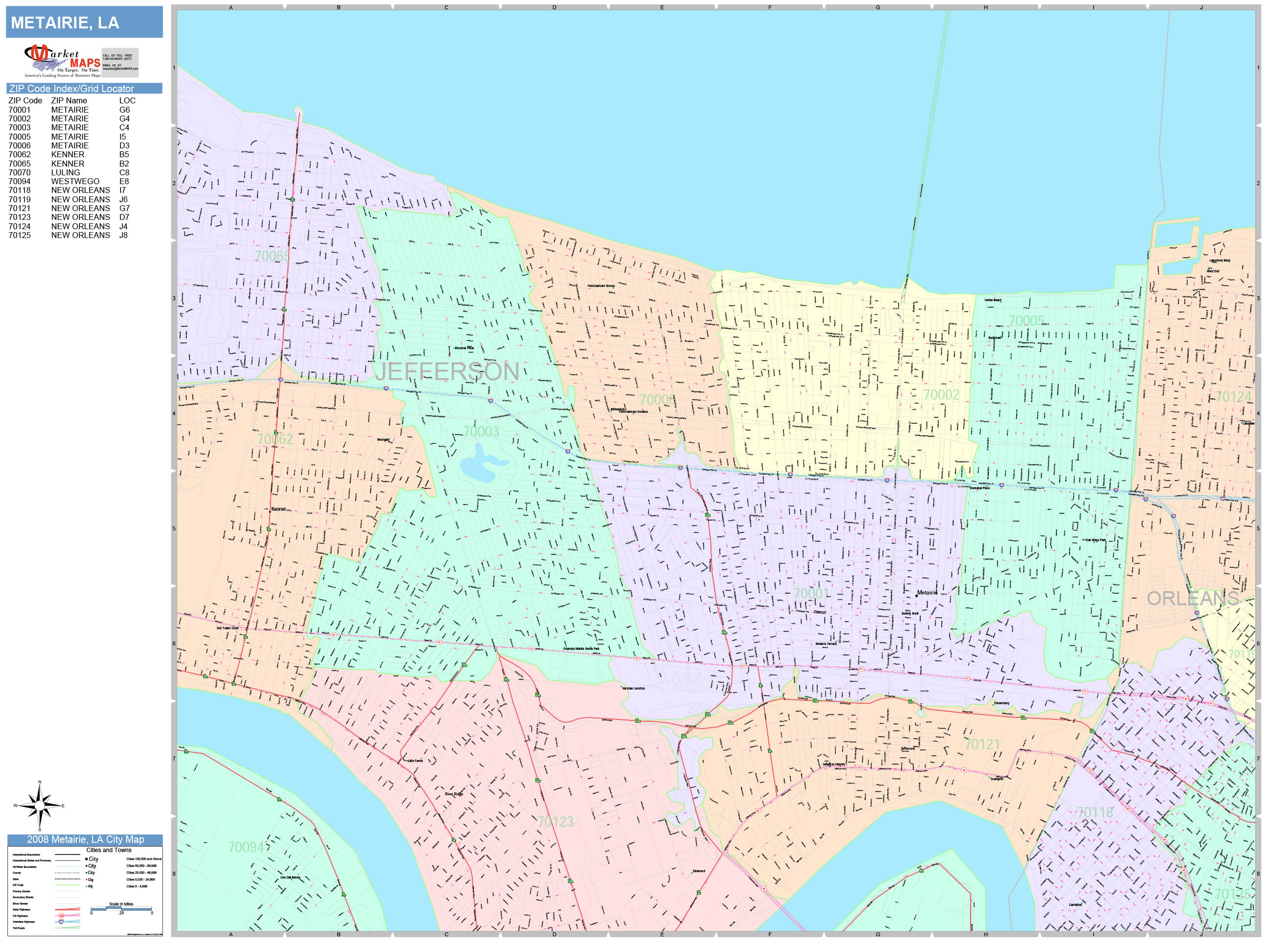 Metairie La Zip Code Map Map