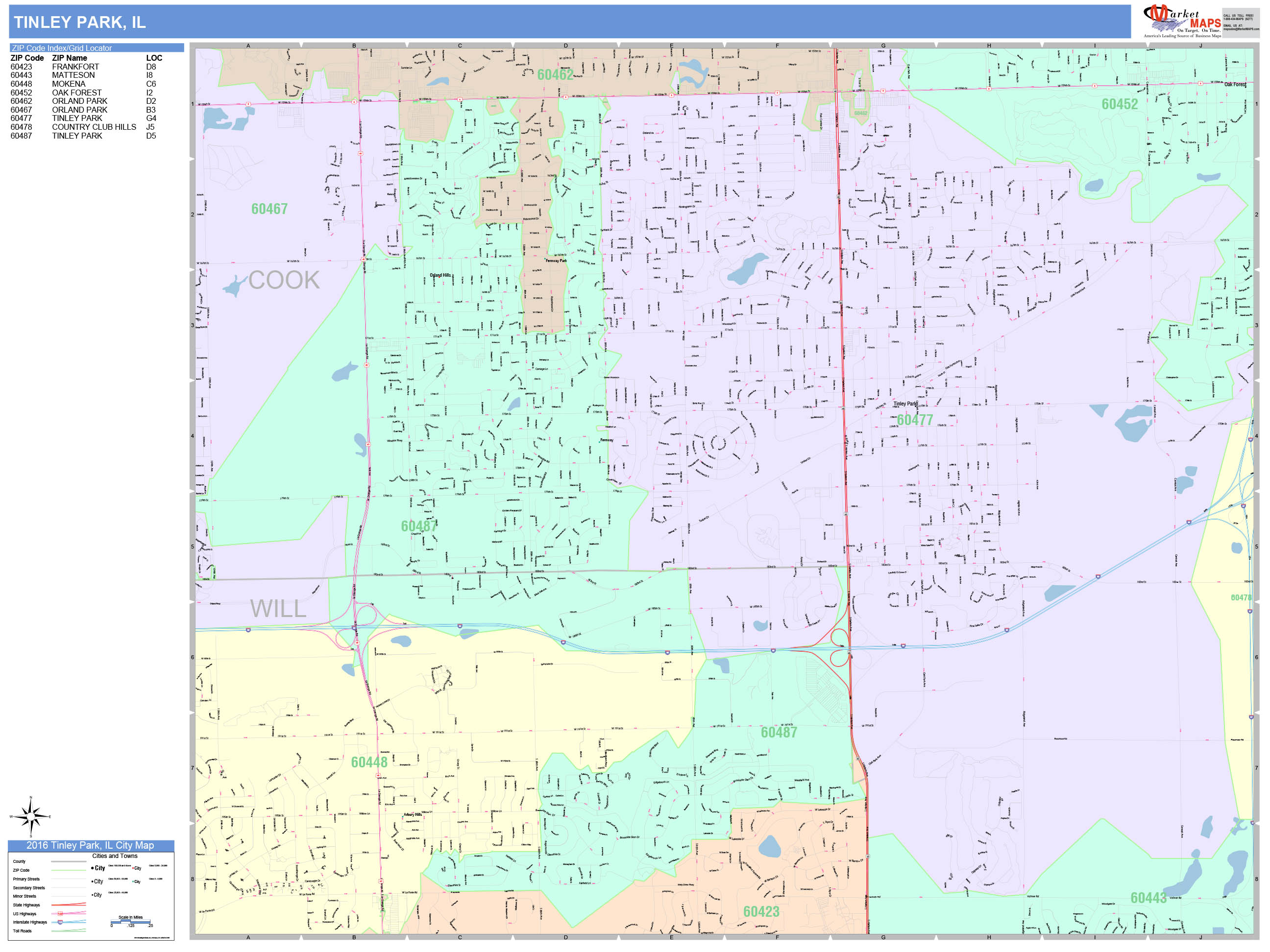 Tinley Park Zip Code Map Map