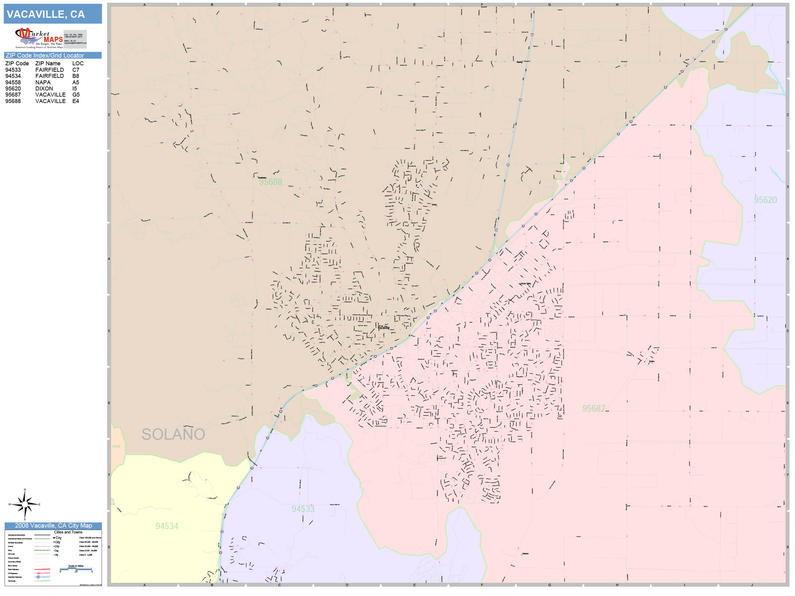 Vacaville Ca Zip Code Map United States Map