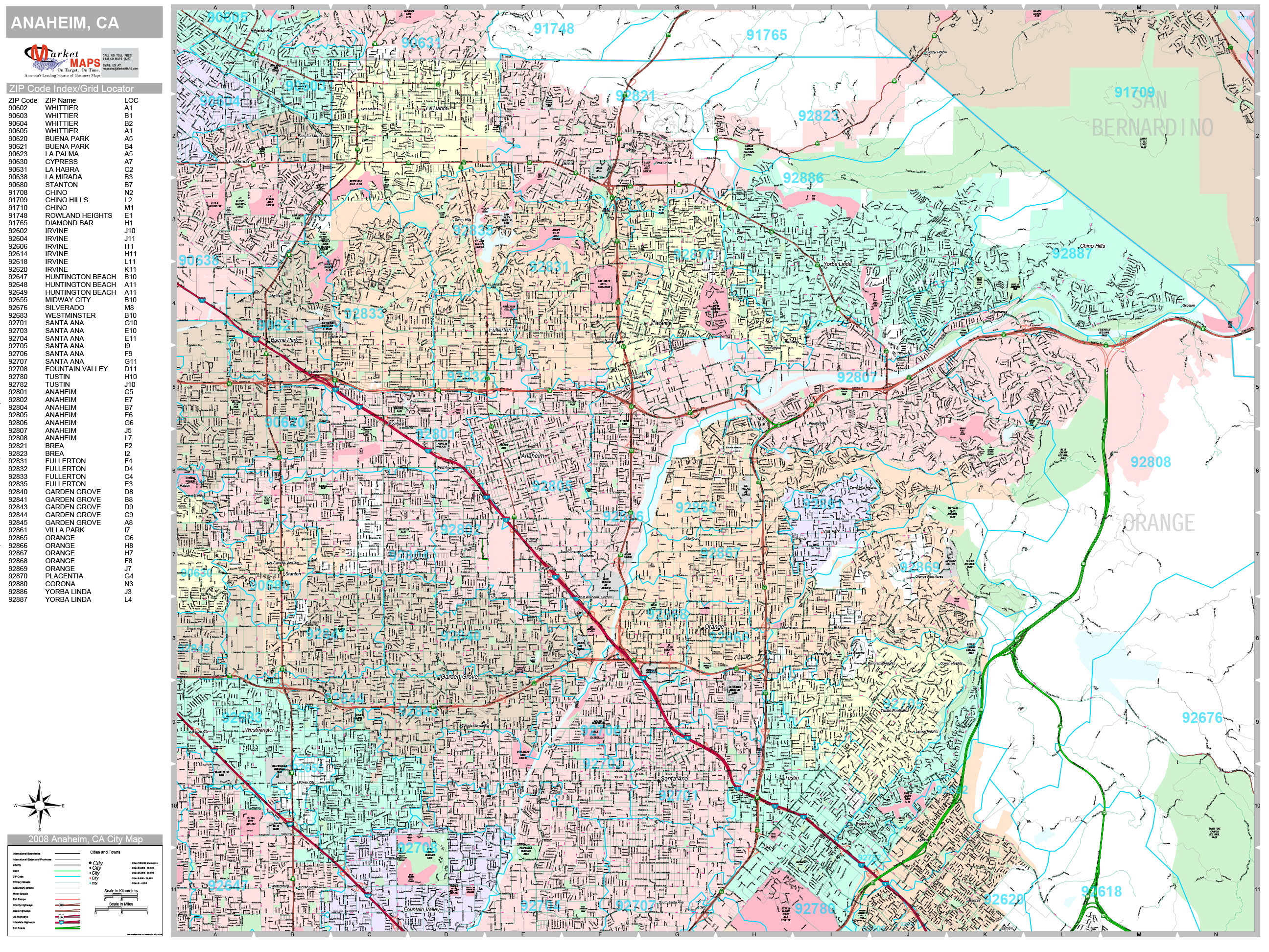 Anaheim California Maps Anaheim Area Map | Howard Johnson Hotel