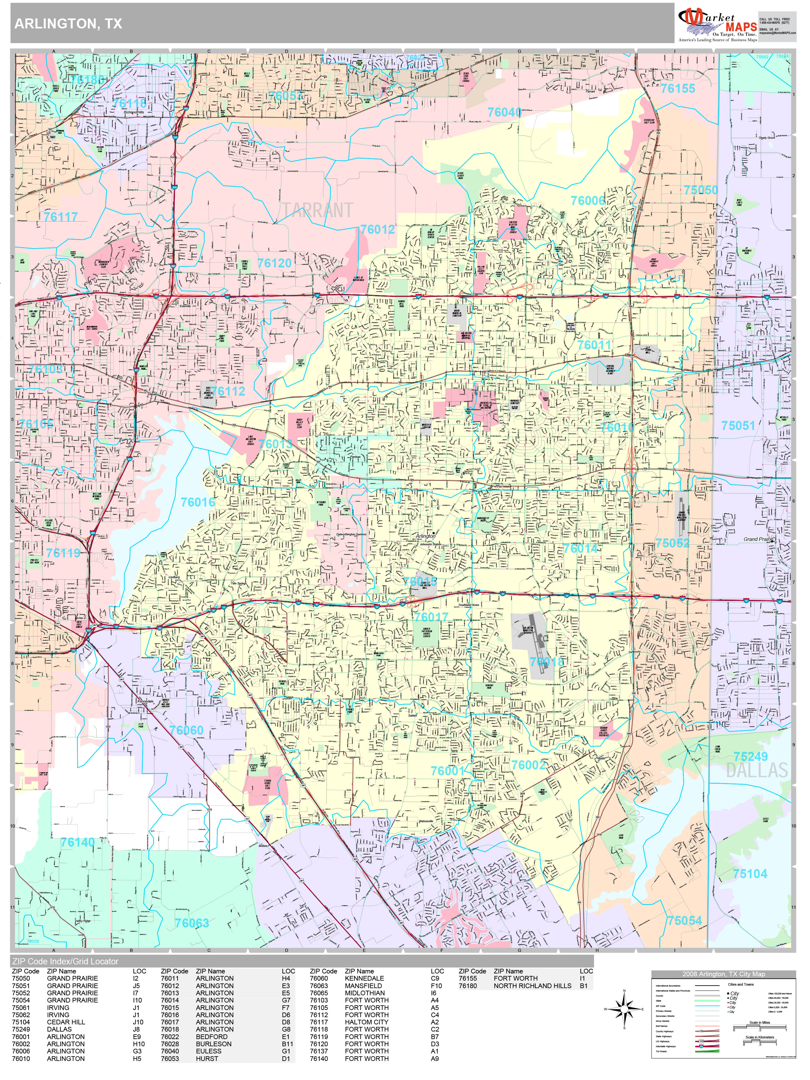 arlington-texas-wall-map-premium-style-by-marketmaps