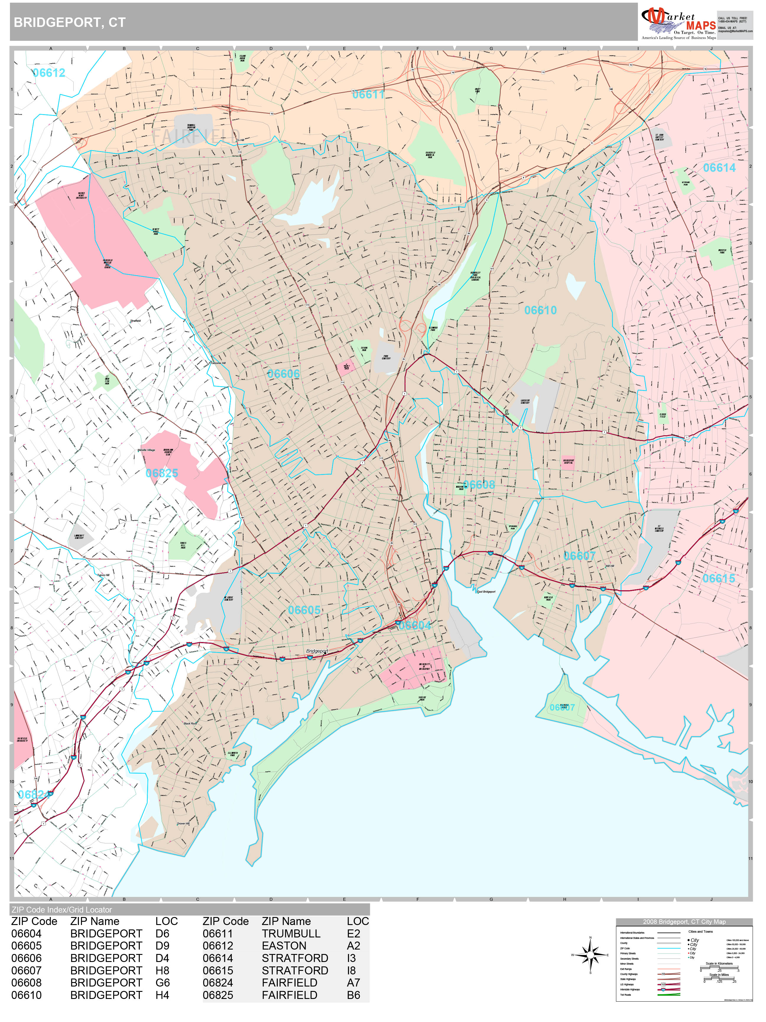 Bridgeport Zip Code Map