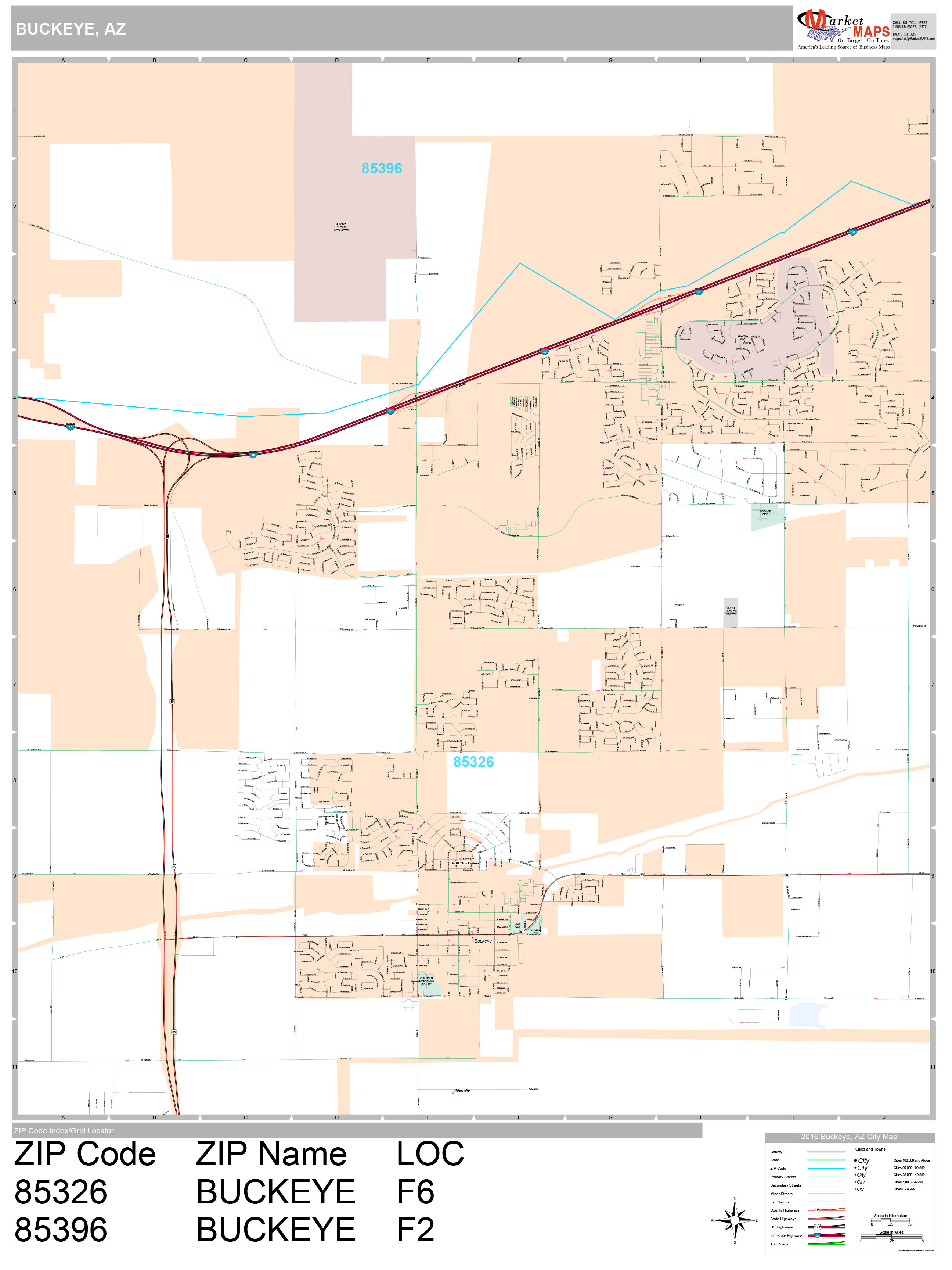 Buckeye Arizona Wall Map Basic Style By Marketmaps Images and Photos