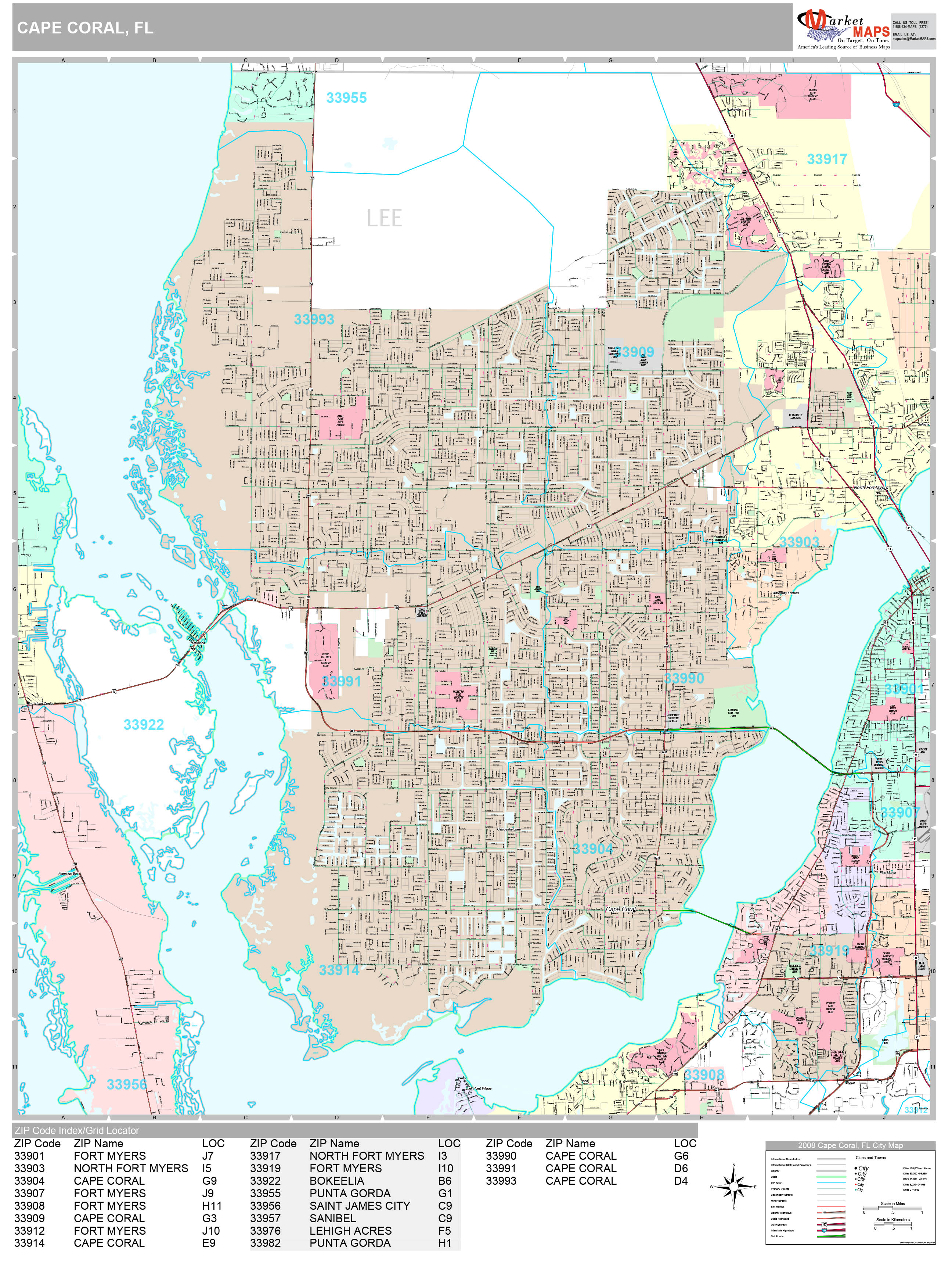 Cape Coral Florida Wall Map Premium Style By MarketMAPS MapSales cape-coral-florida-wall-map-premium-style-by-marketmaps-mapsales
