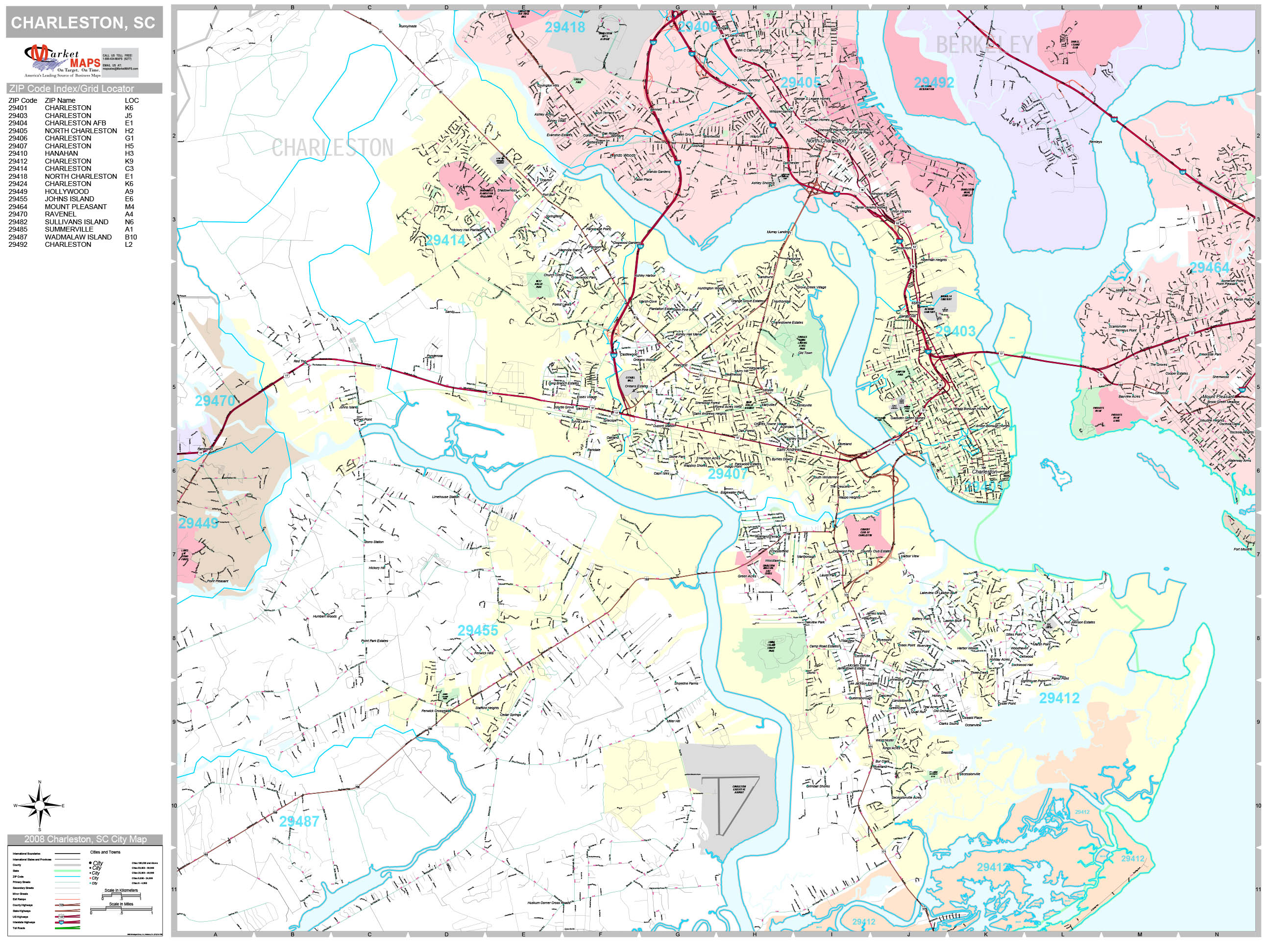 Charleston Sc Zip Code Map - Map