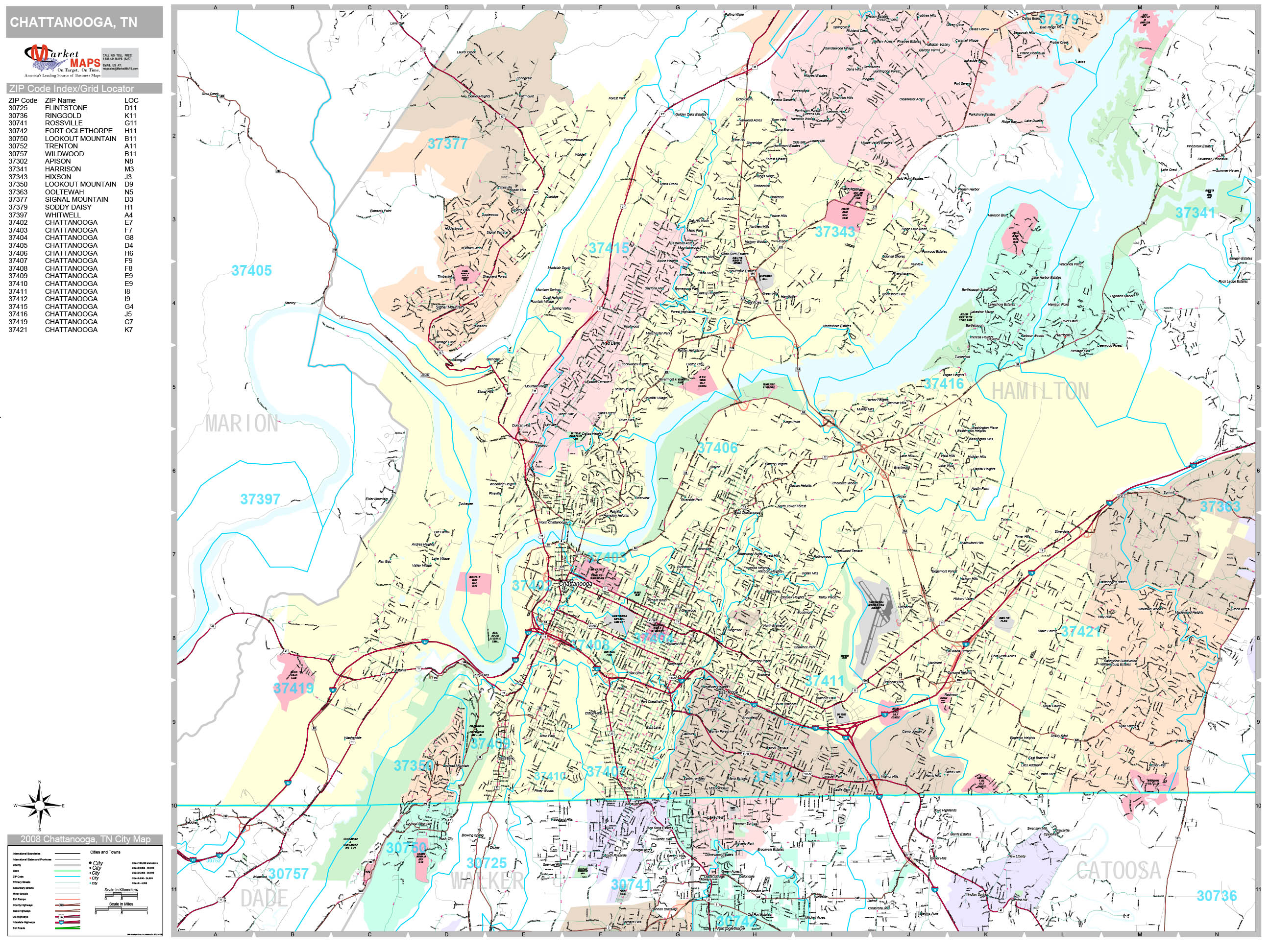 Chattanooga River Map