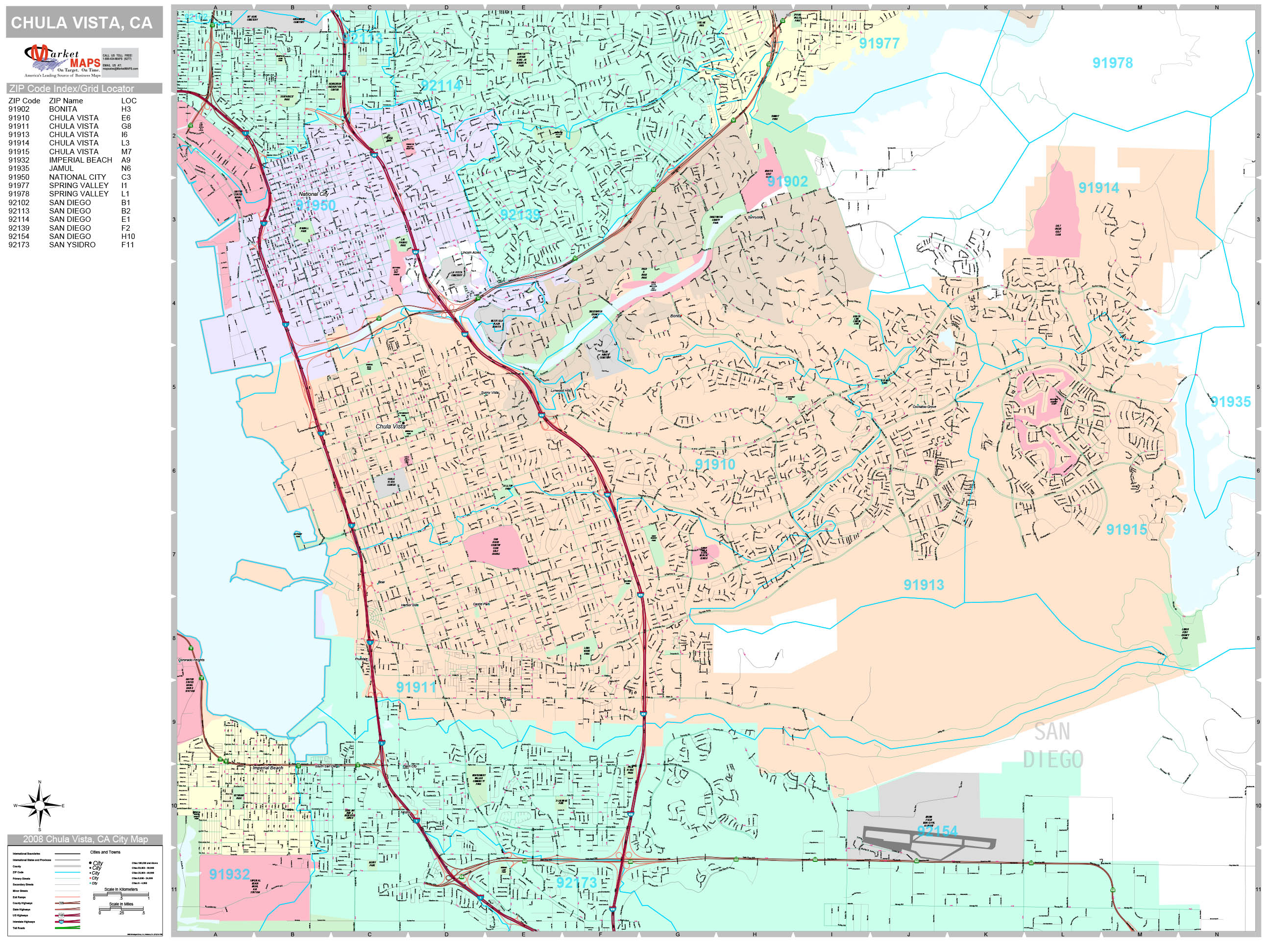 Chula Vista Zip Code Map Map