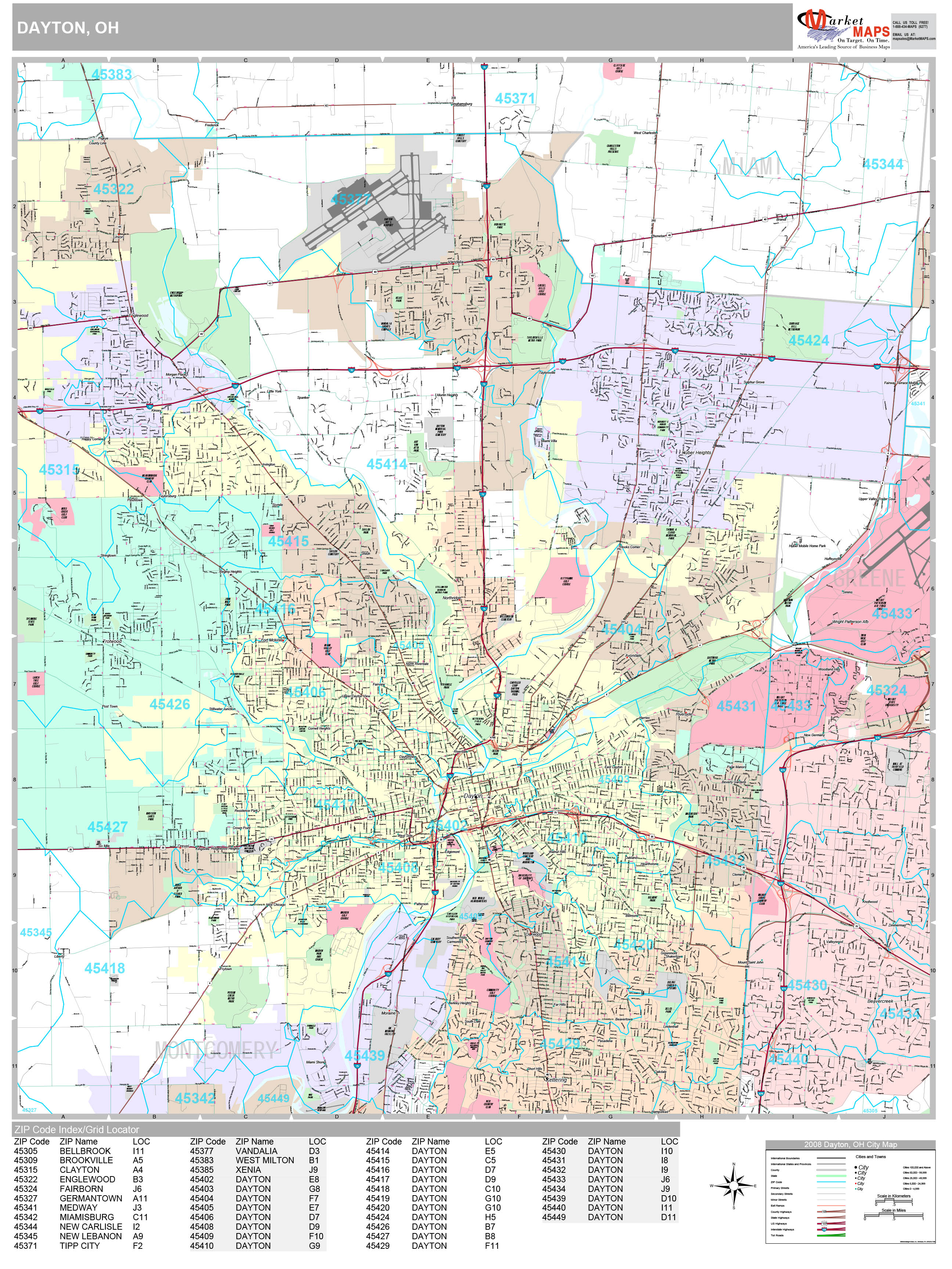 Dayton Ohio Wall Map Basic Style By Marketmaps Images and Photos finder