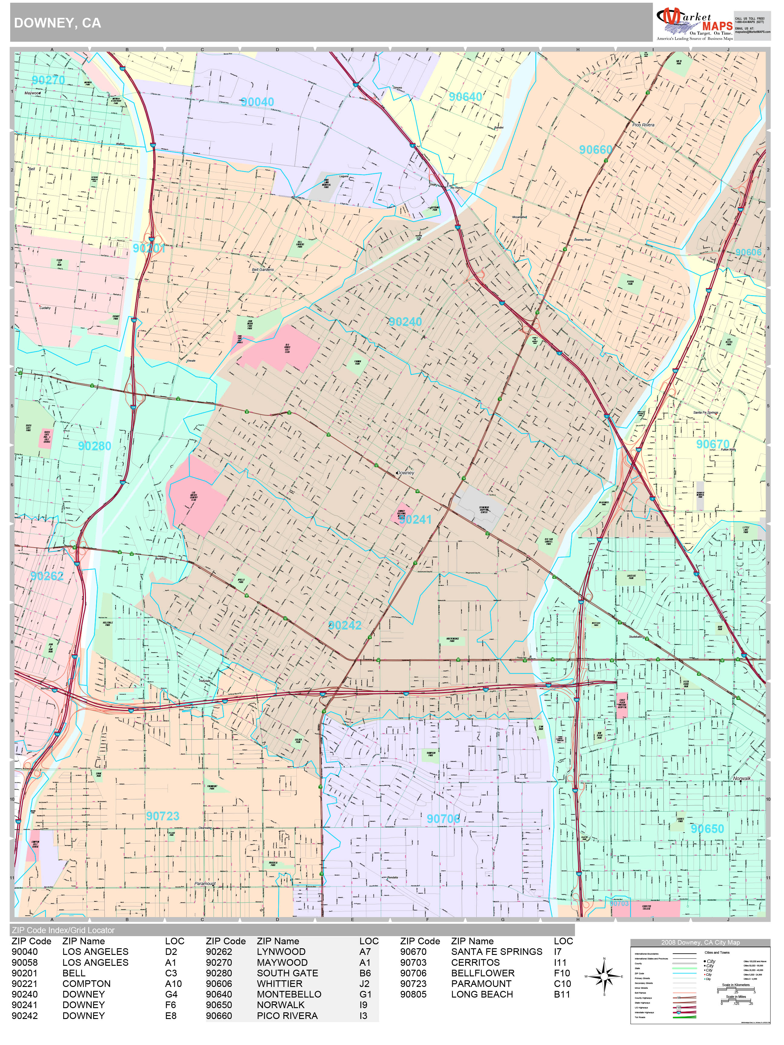 Zip Code Map For Downey Ca Map