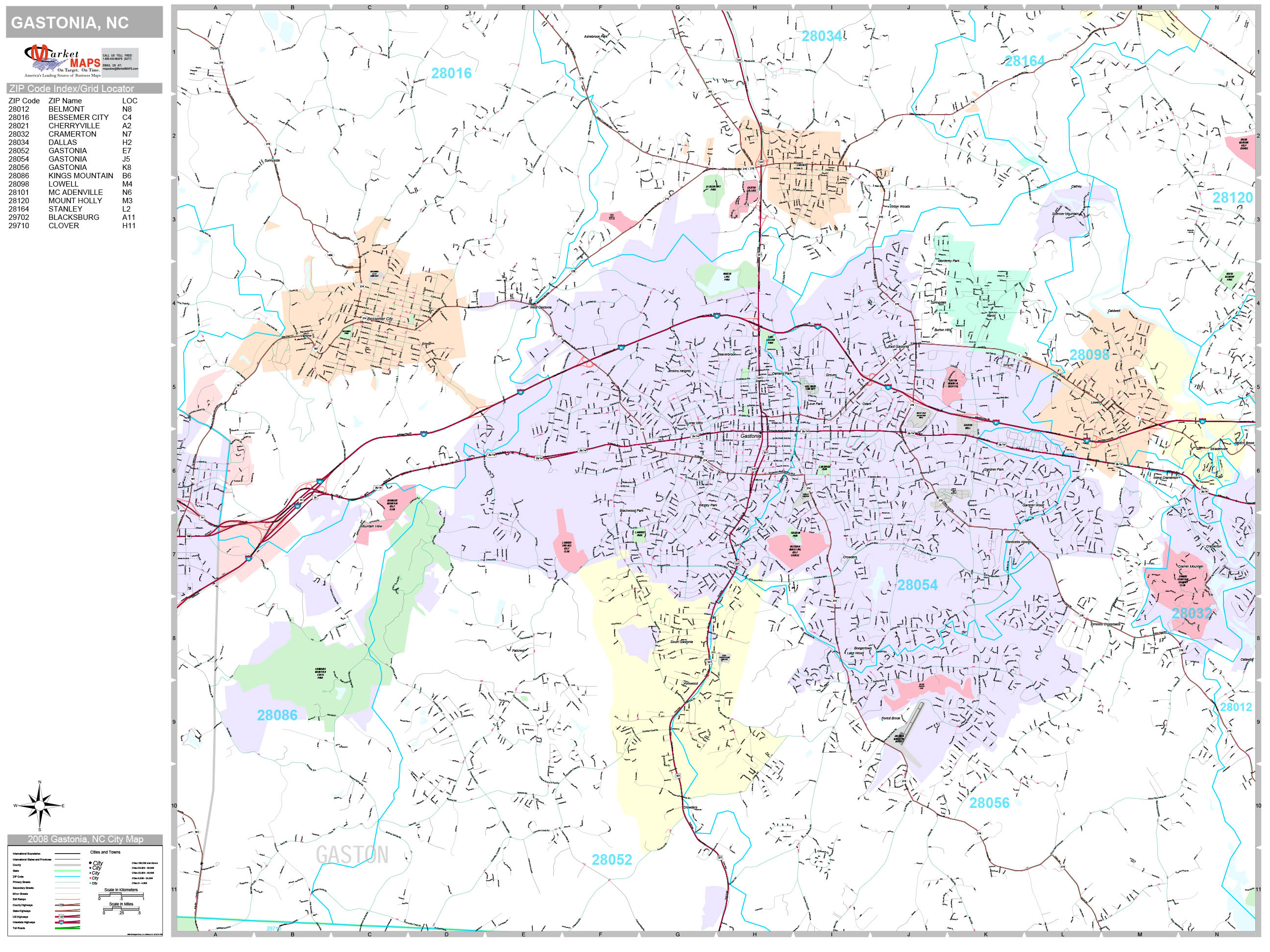 Gastonia Nc Zip Code Map Map
