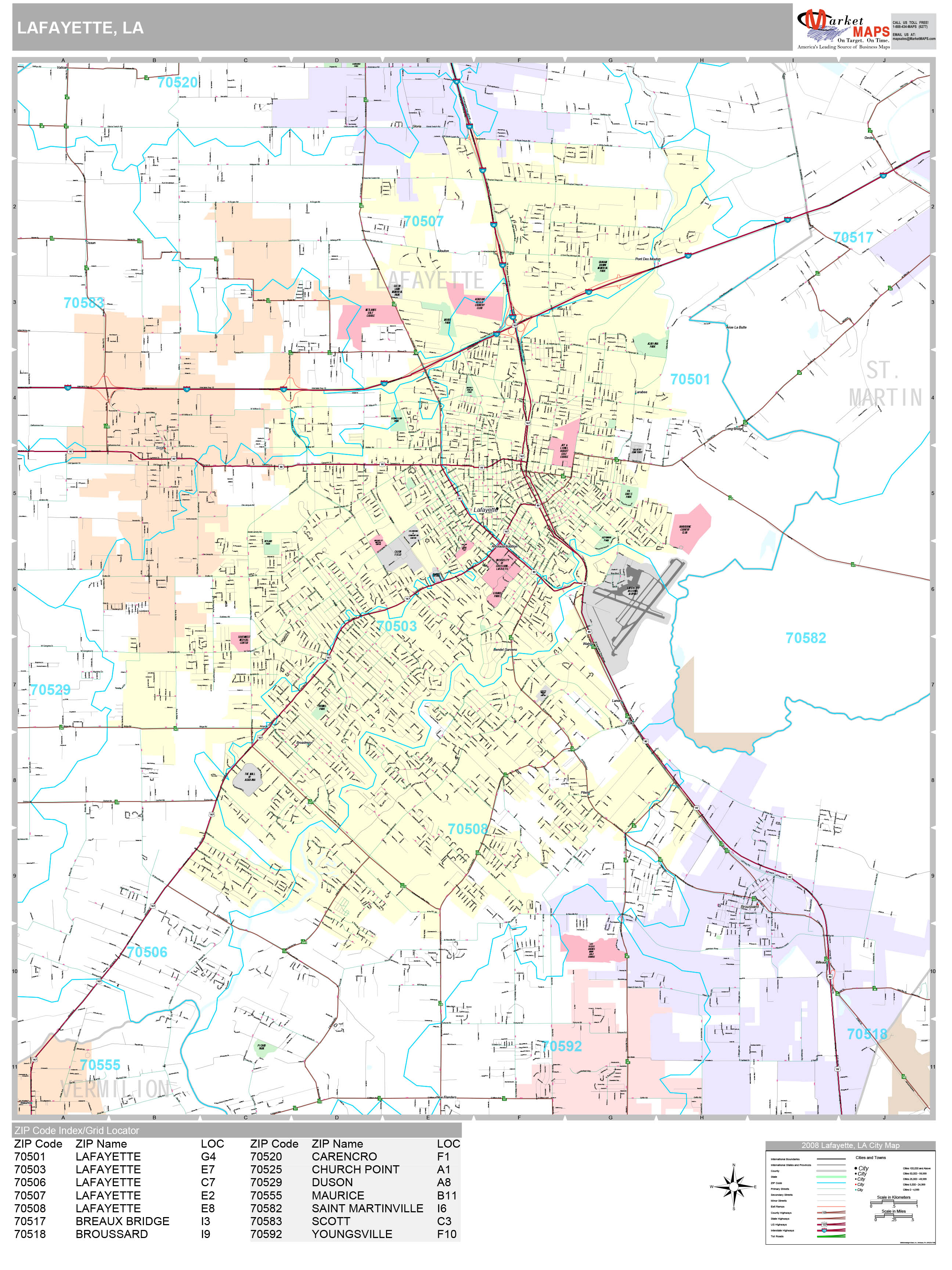 Printable Map Of Lafayette LA