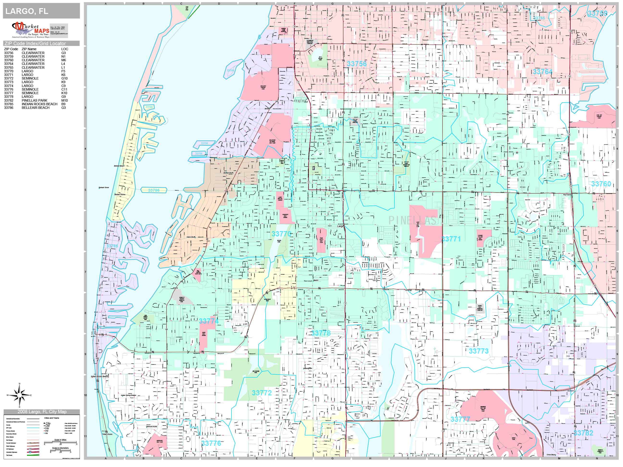 Largo Florida Wall Map Color Cast Style By Marketmaps vrogue.co