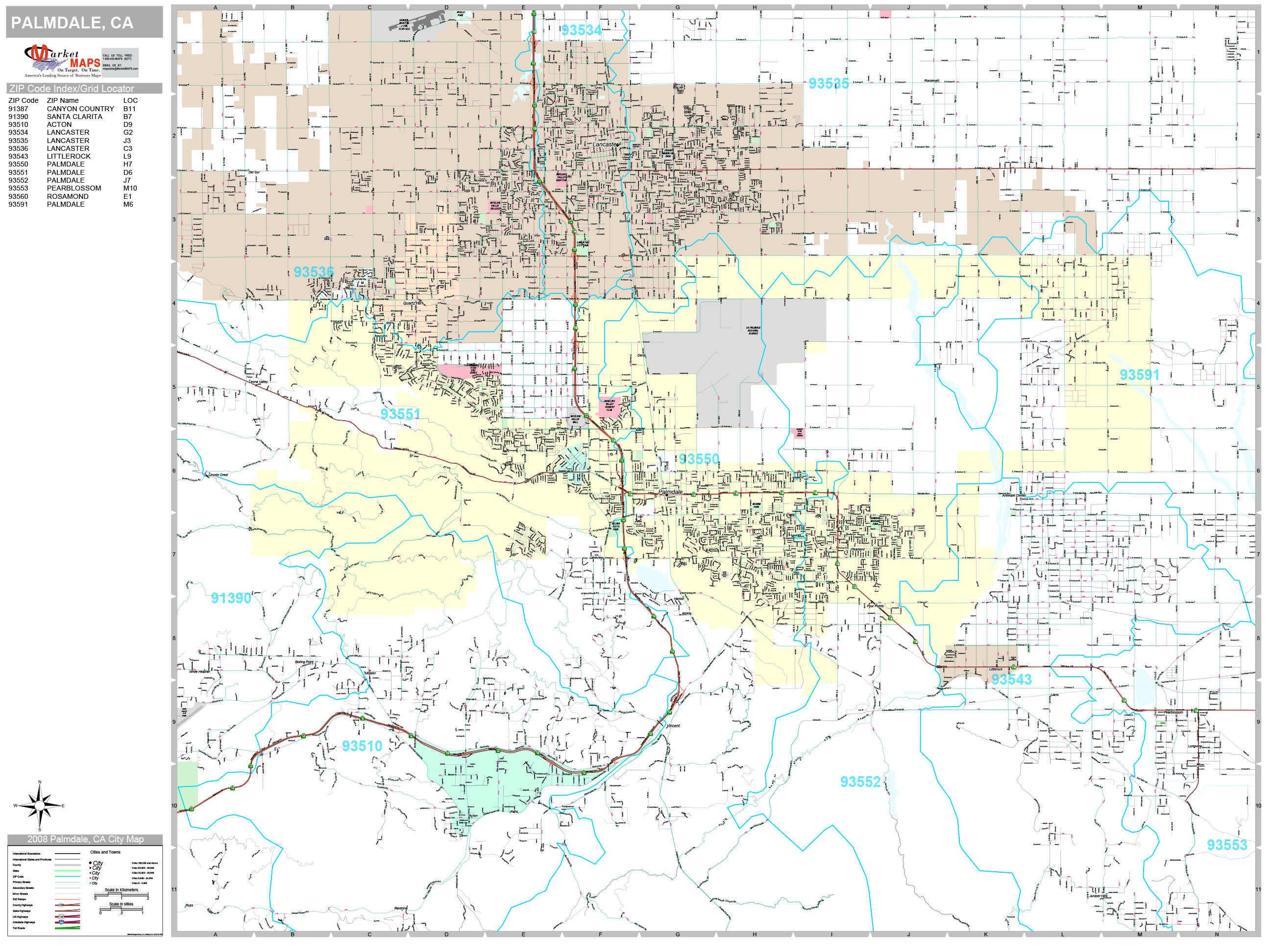 Palmdale California Wall Map Premium Style By Marketm vrogue.co