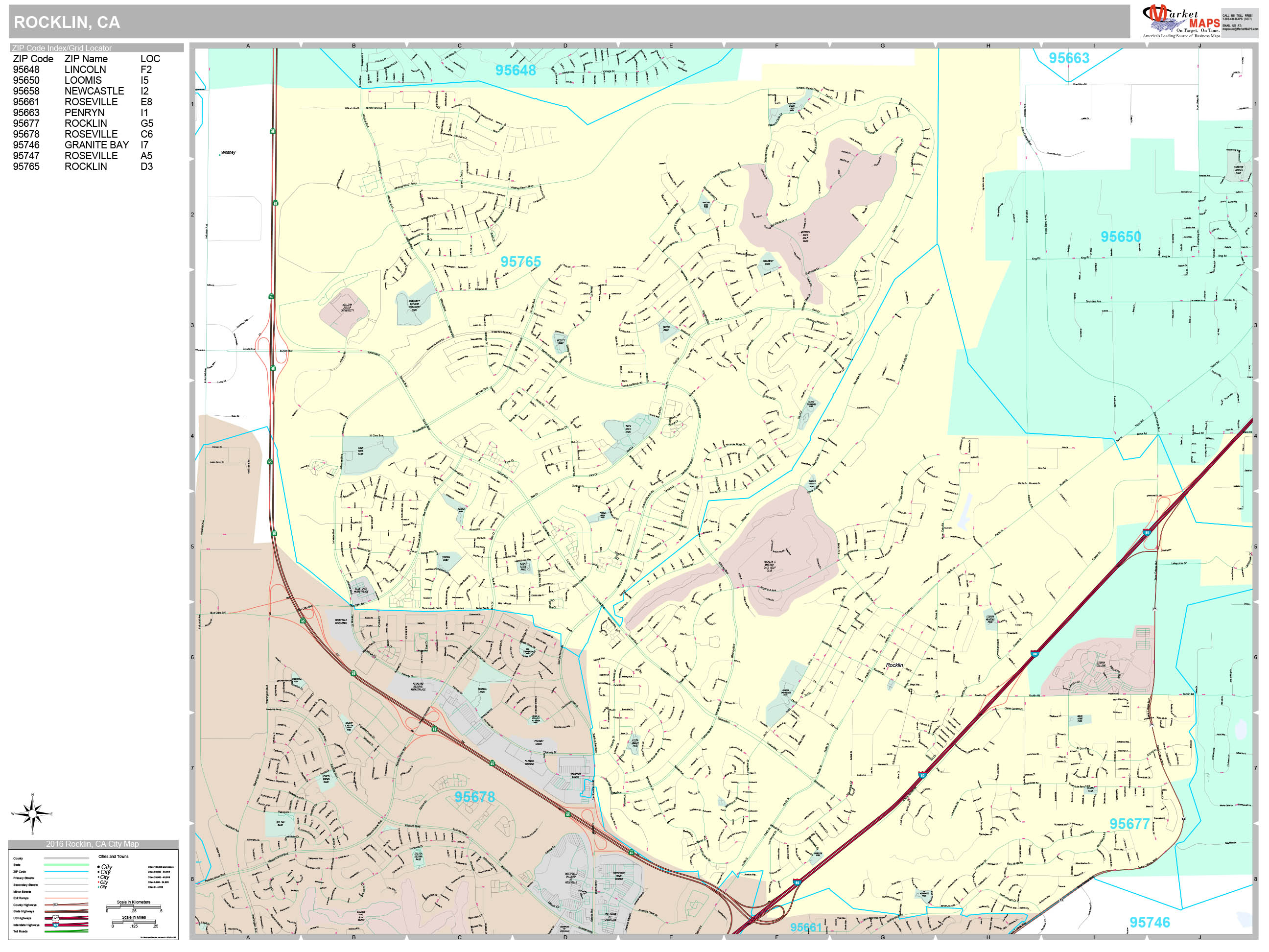 Rocklin Ca Zip Code Map