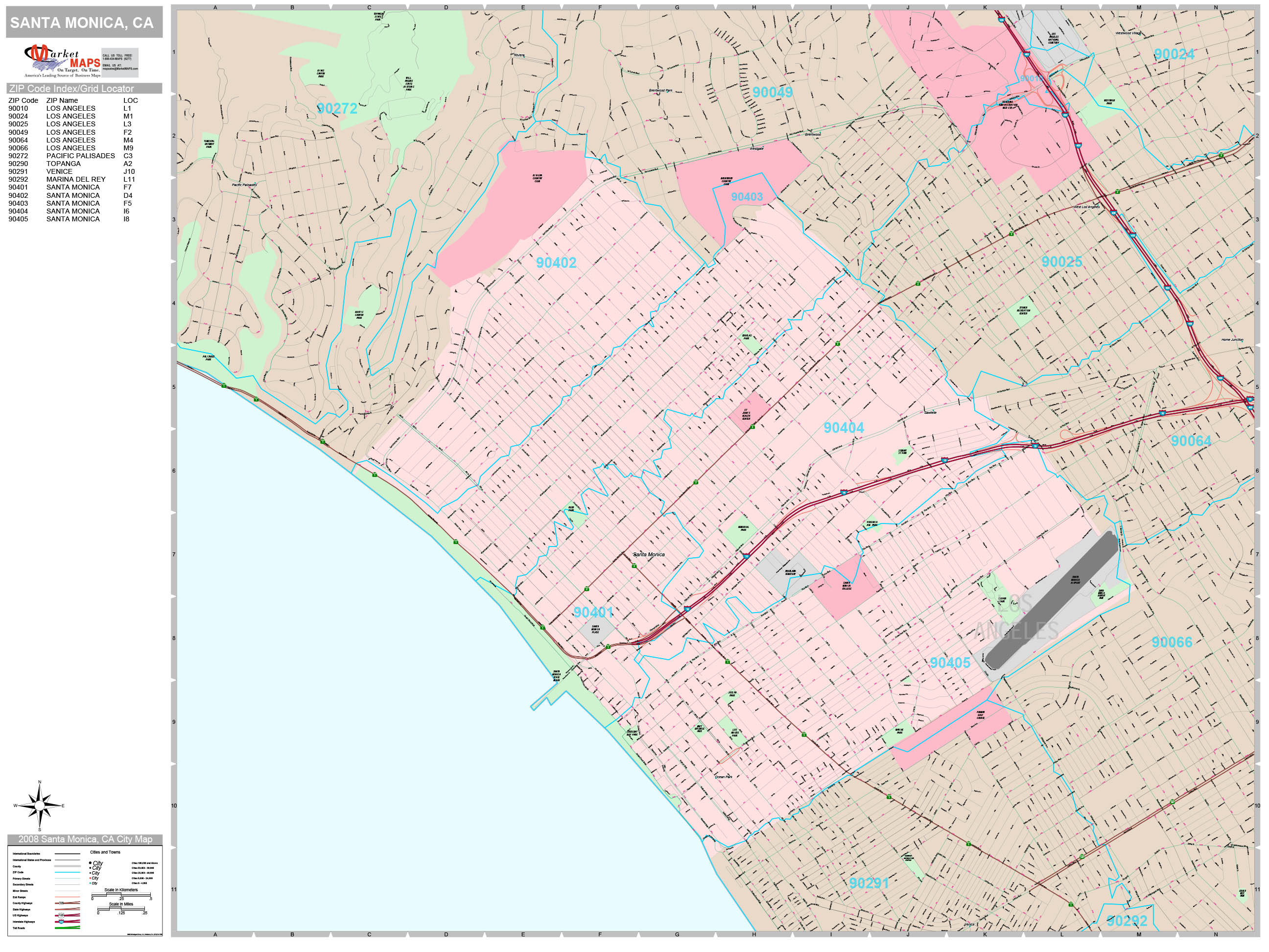 Santa Monica Zip Code Map