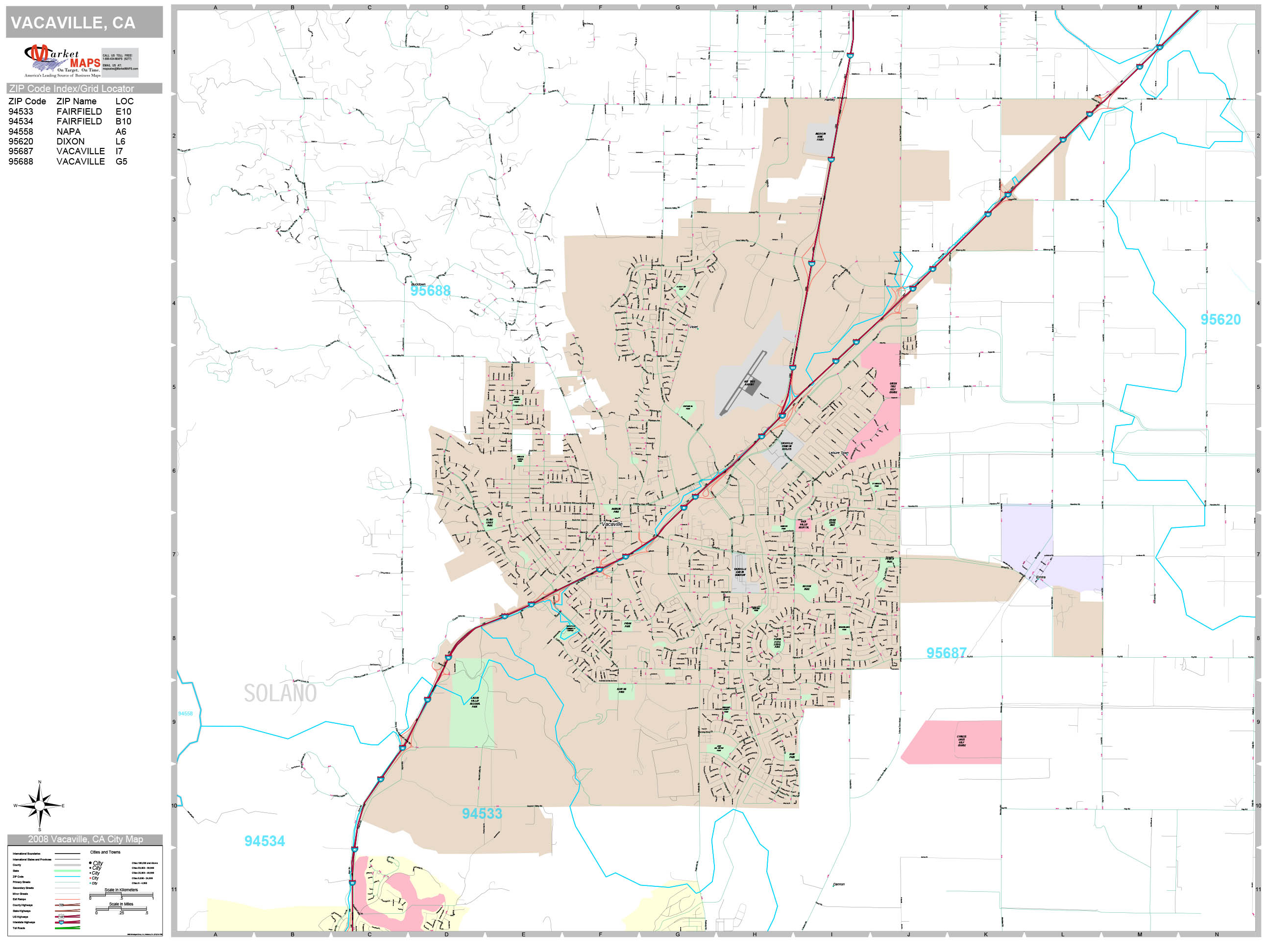Vacaville Ca Zip Code Map United States Map
