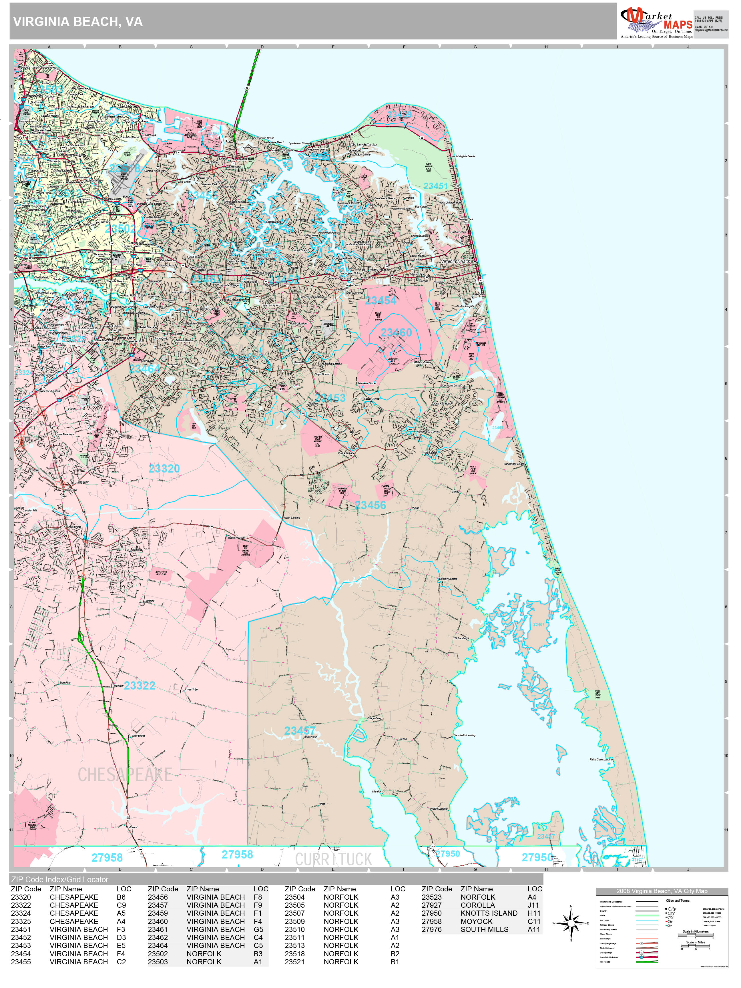 Detailed Map Of Virginia Beach Area United States Map