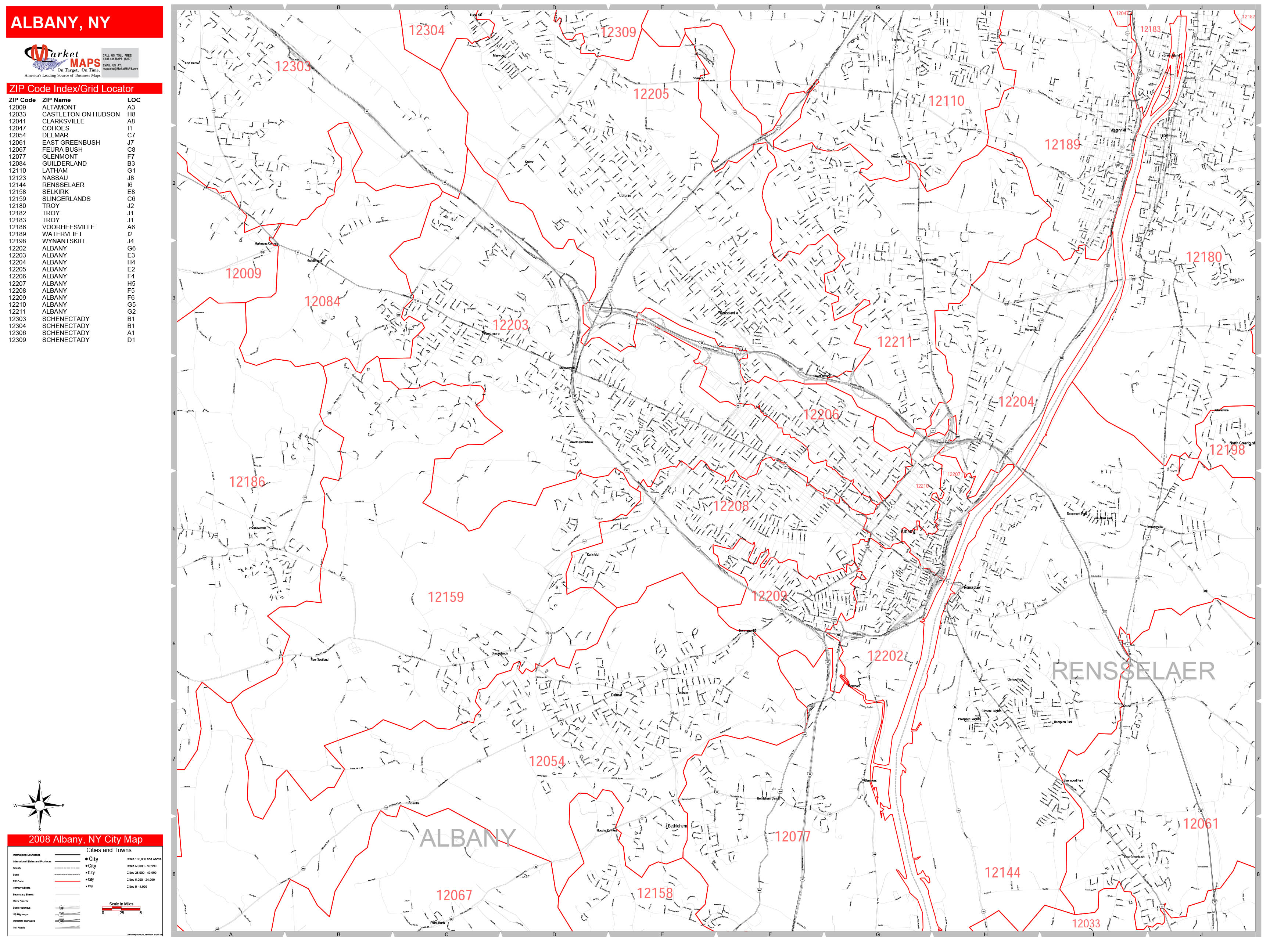 Albany Zip Code Map