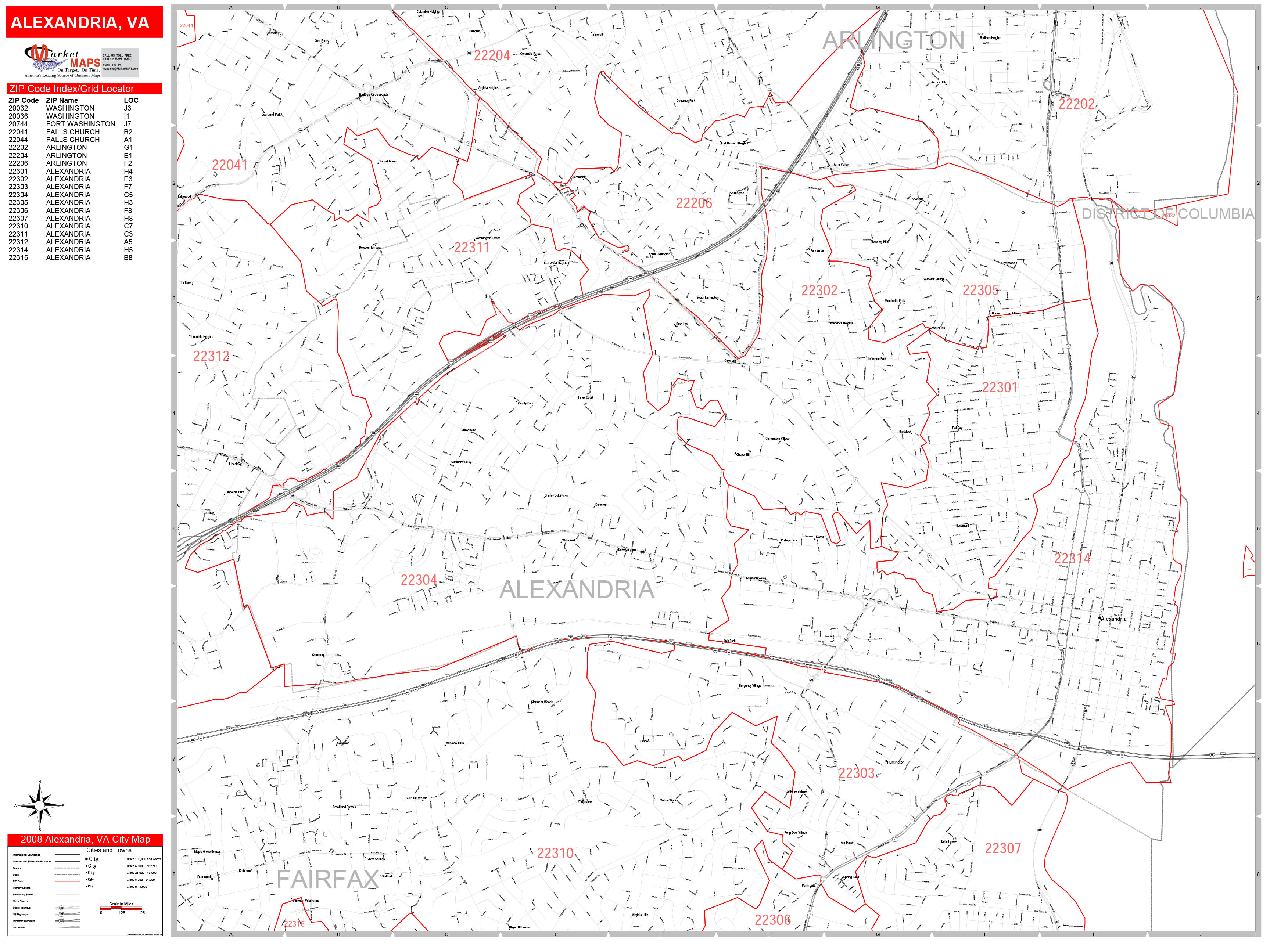 Alexandria Zip Code Map