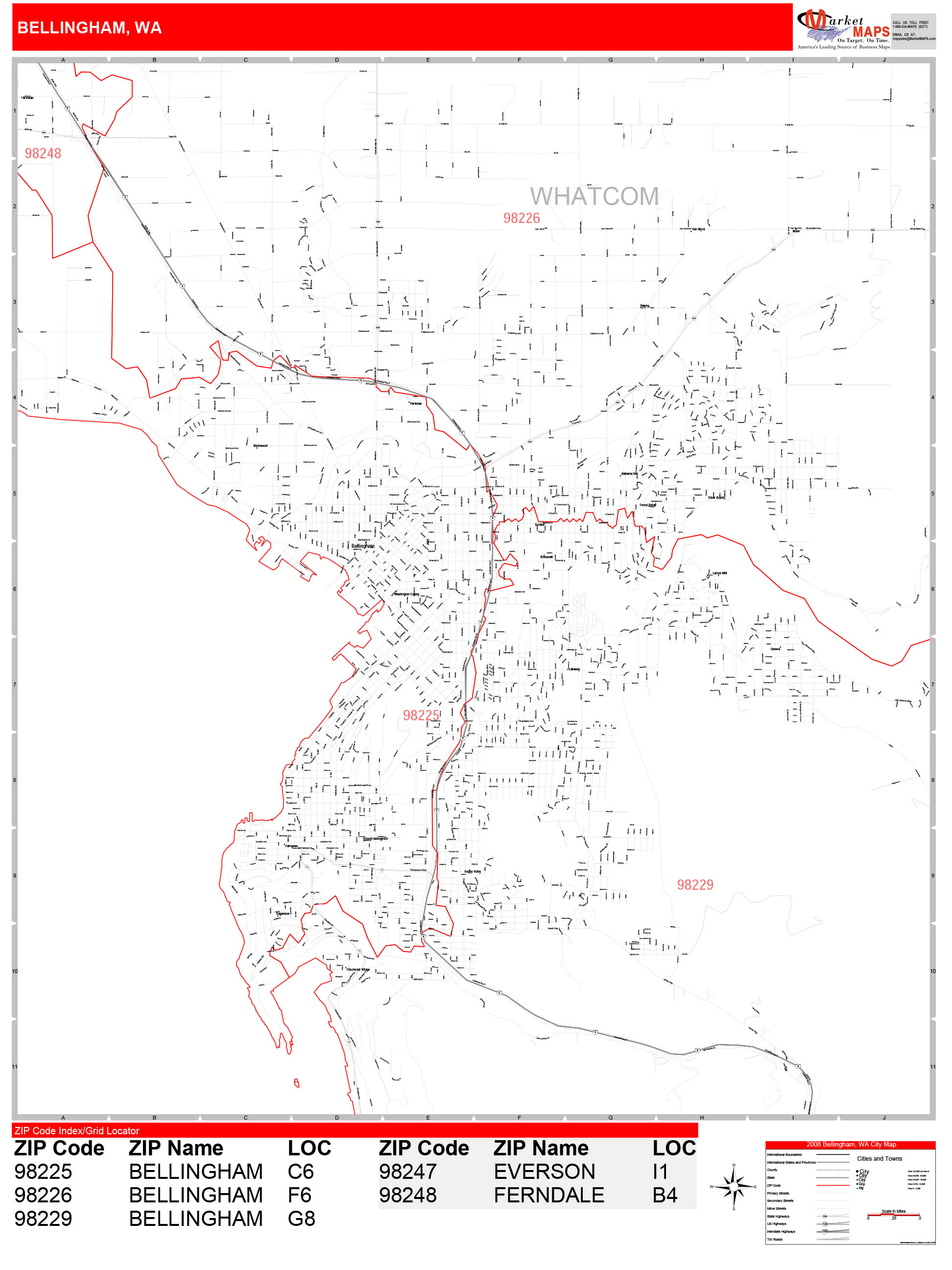 Washington Western Wall Map Red Line Style By Marketm vrogue.co