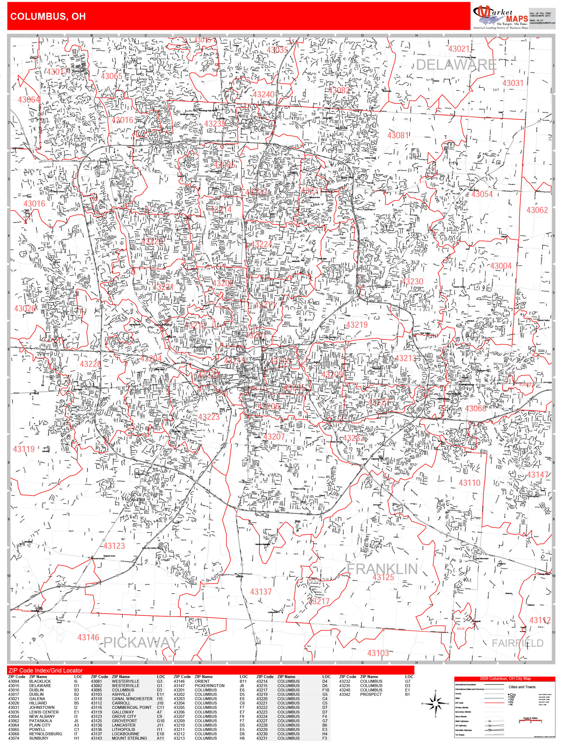 printable columbus ohio zip code map