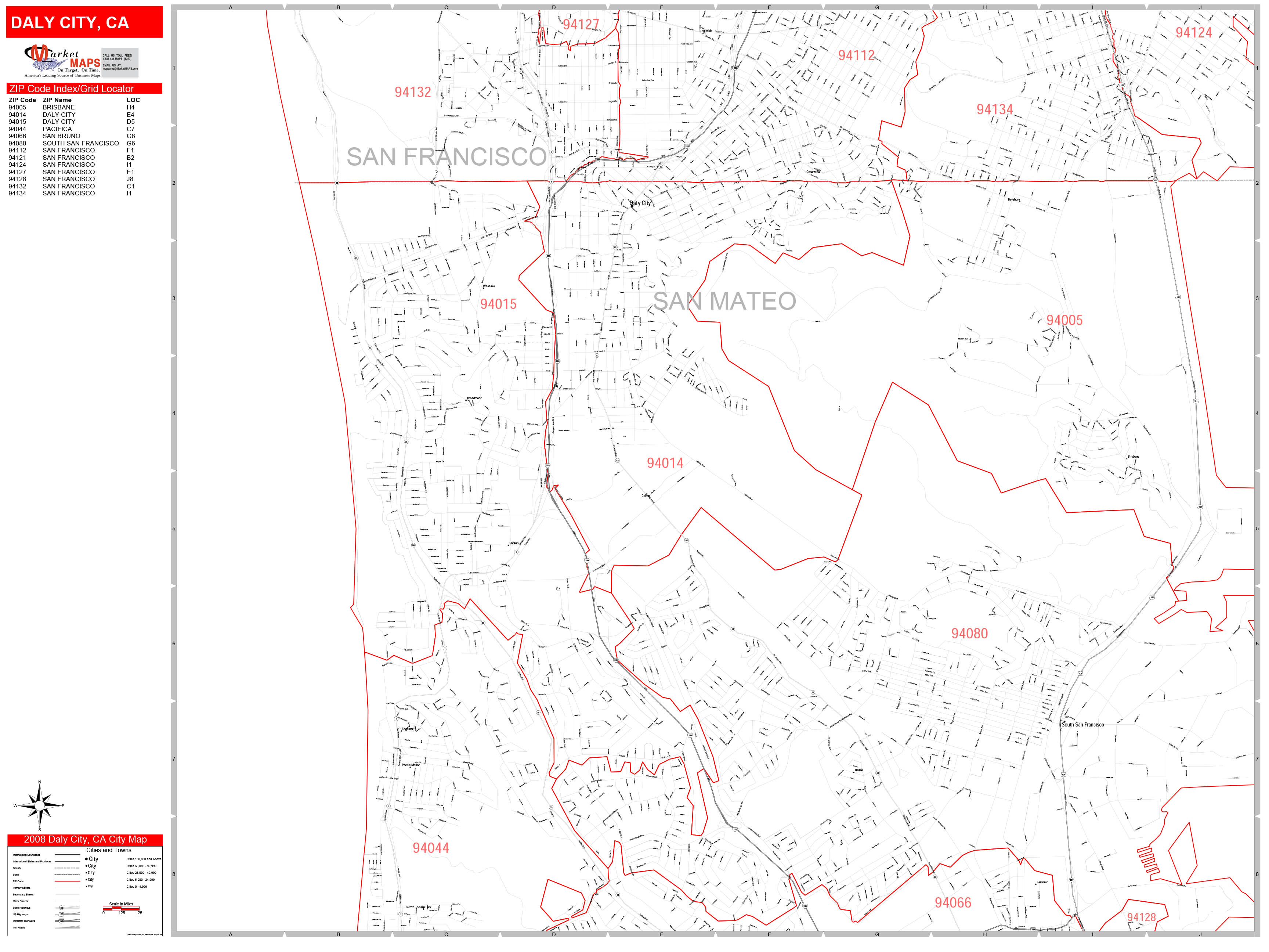Daly City Zip Code Map United States Map