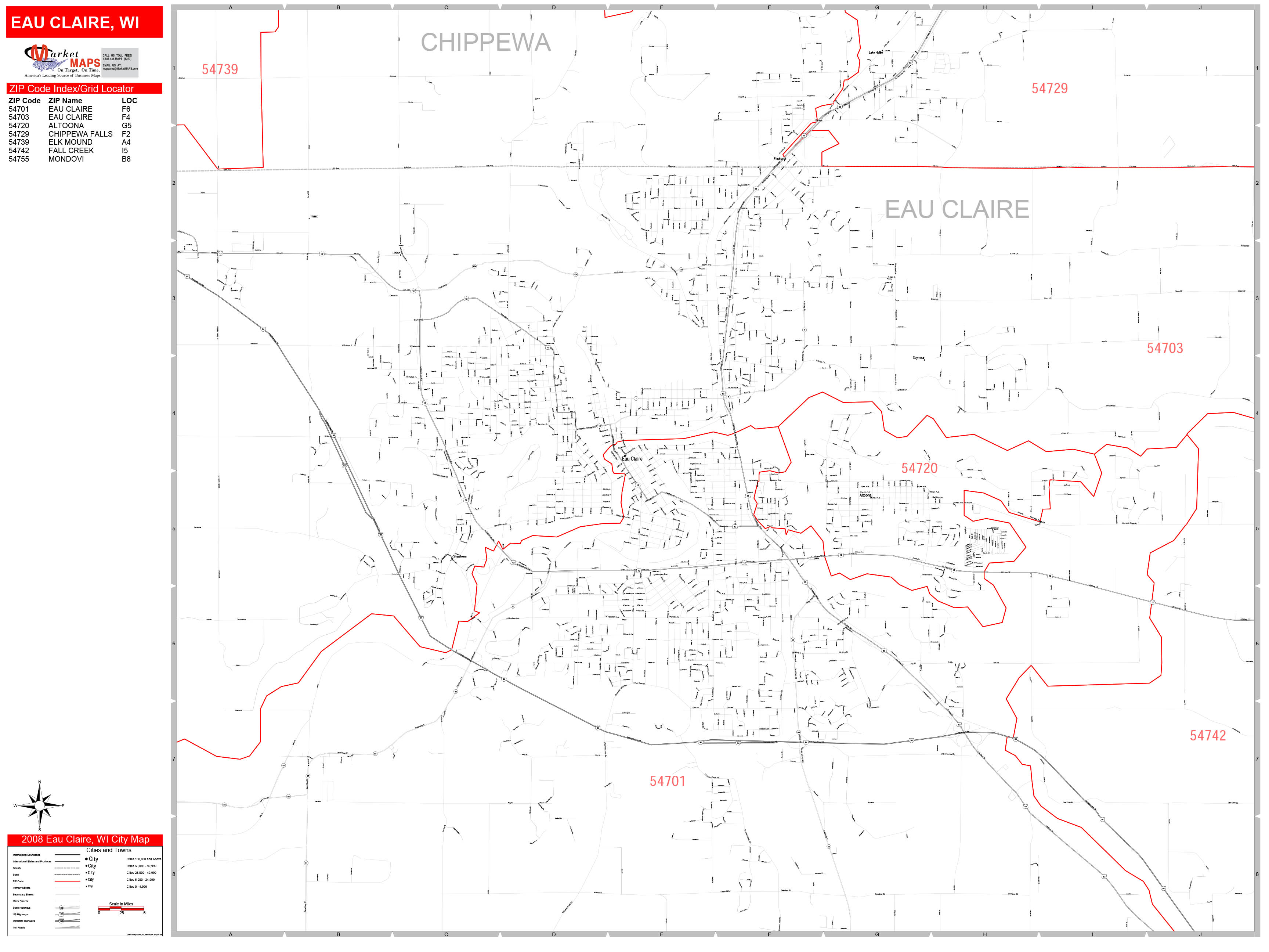 eau-claire-wisconsin-zip-code-wall-map-red-line-style-by-marketmaps